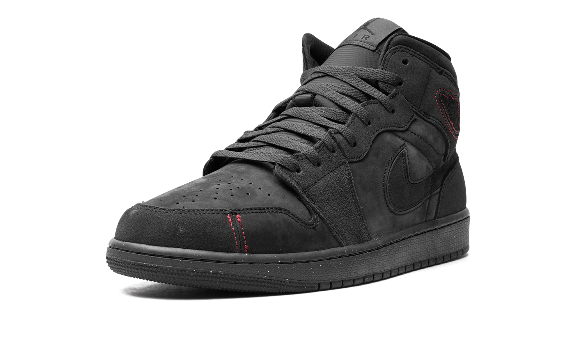 jordan 1 mid se craft dark smoke red+FD8634-001+left diagnol single view