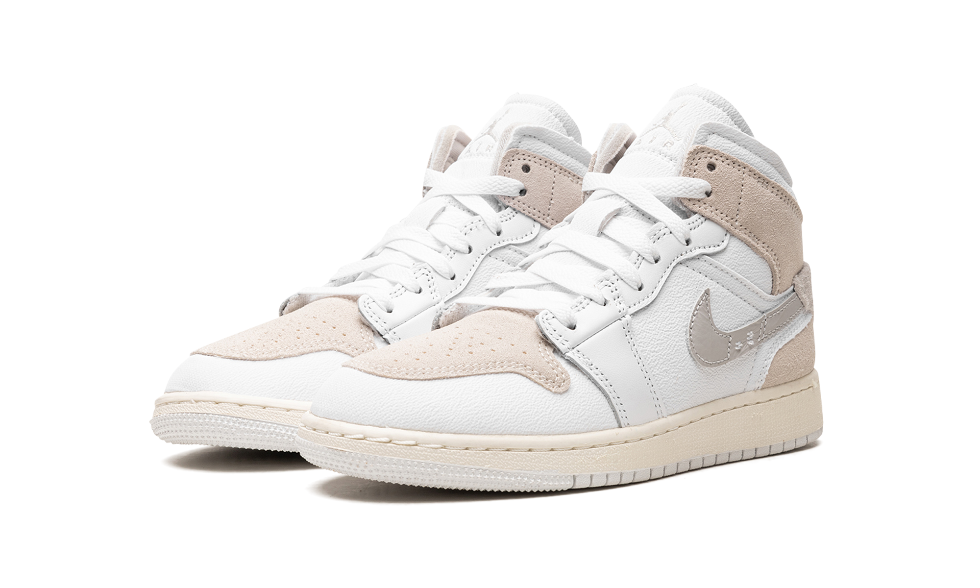 jordan 1 mid se craft inside out tech grey gs+FB9142-120+diagnol left view