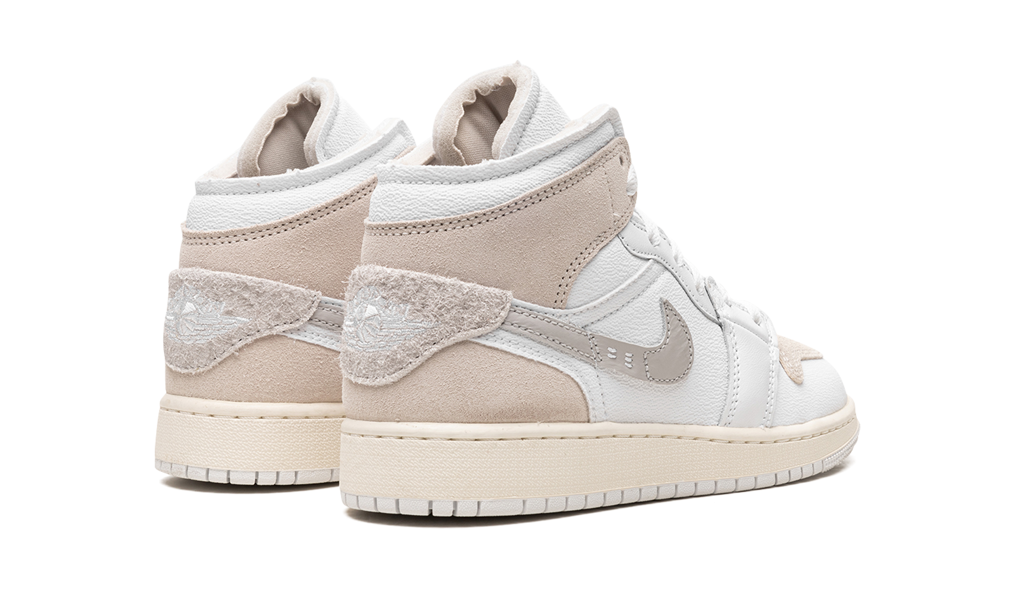 jordan 1 mid se craft inside out tech grey gs+FB9142-120+diagnol right behind view