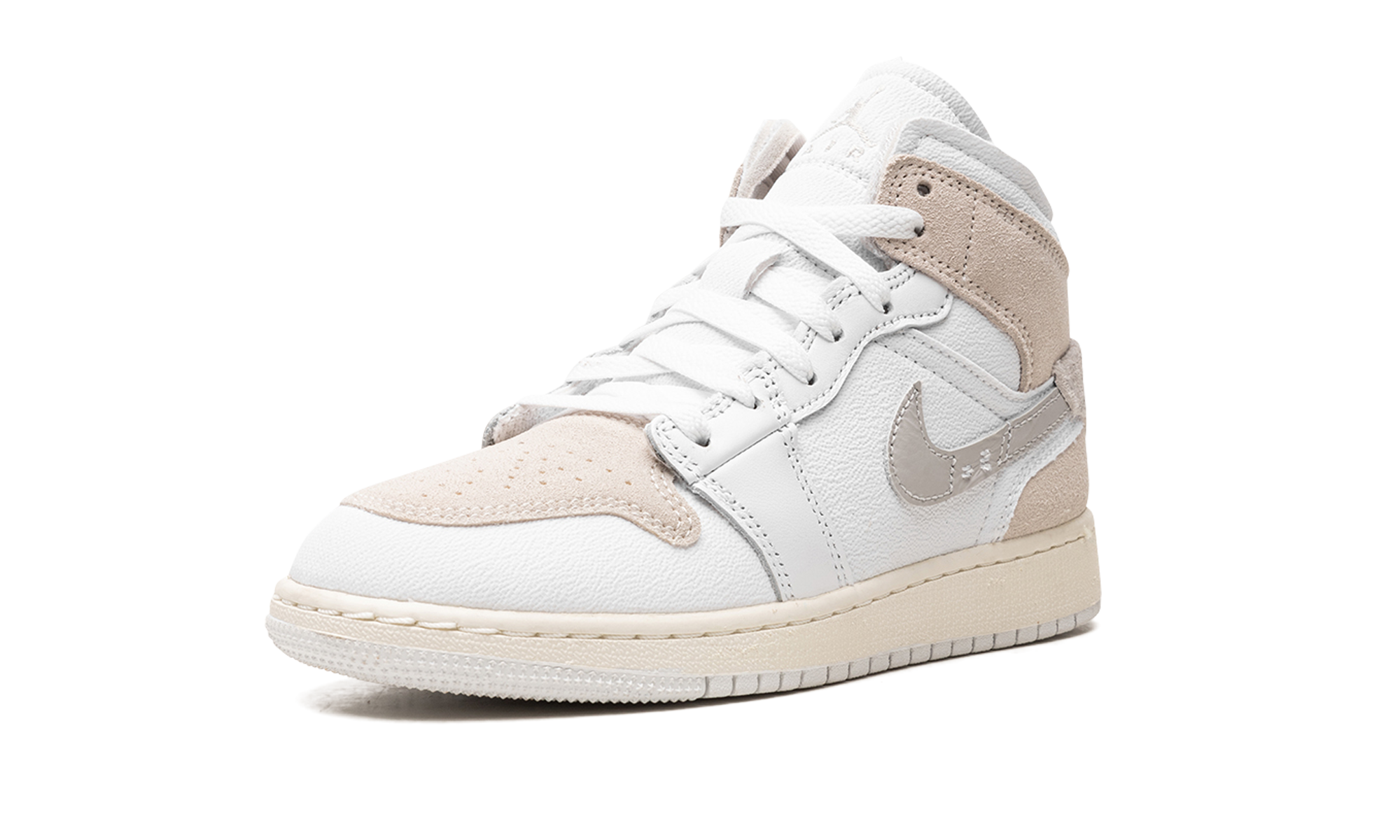 jordan 1 mid se craft inside out tech grey gs+FB9142-120+left diagnol single view