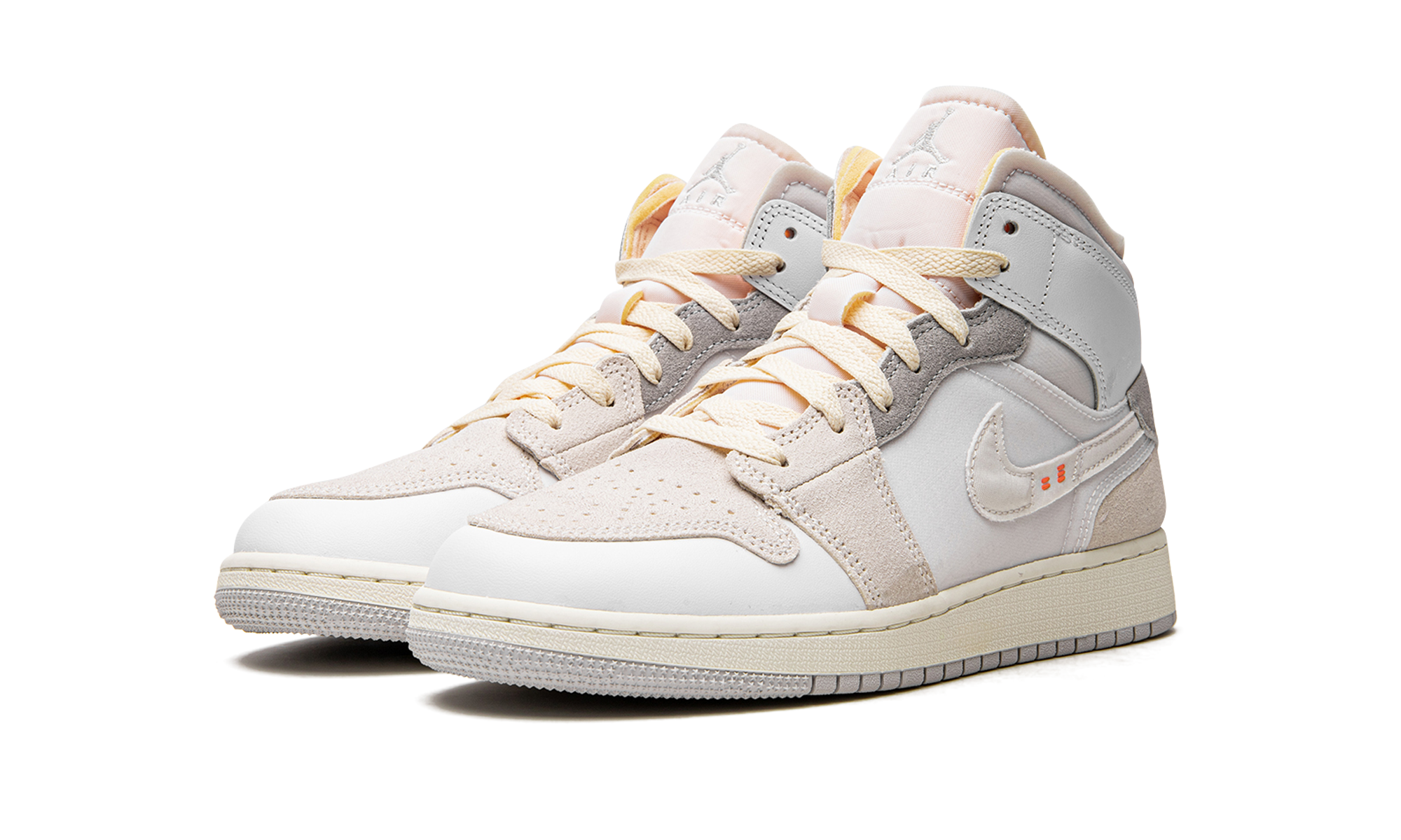 jordan 1 mid se craft inside out white grey gs+DQ3726-100+diagnol left view