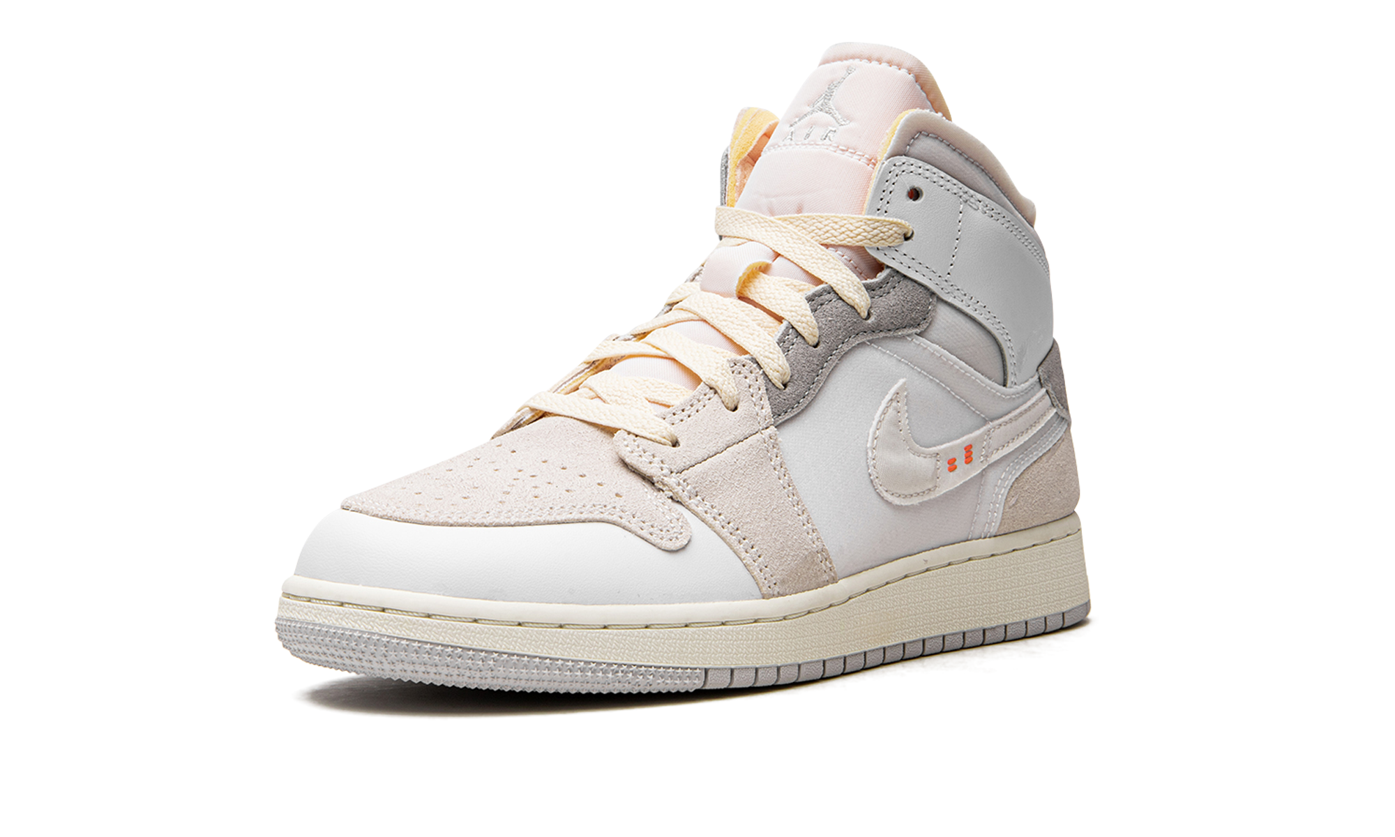 jordan 1 mid se craft inside out white grey gs+DQ3726-100+left diagnol single view