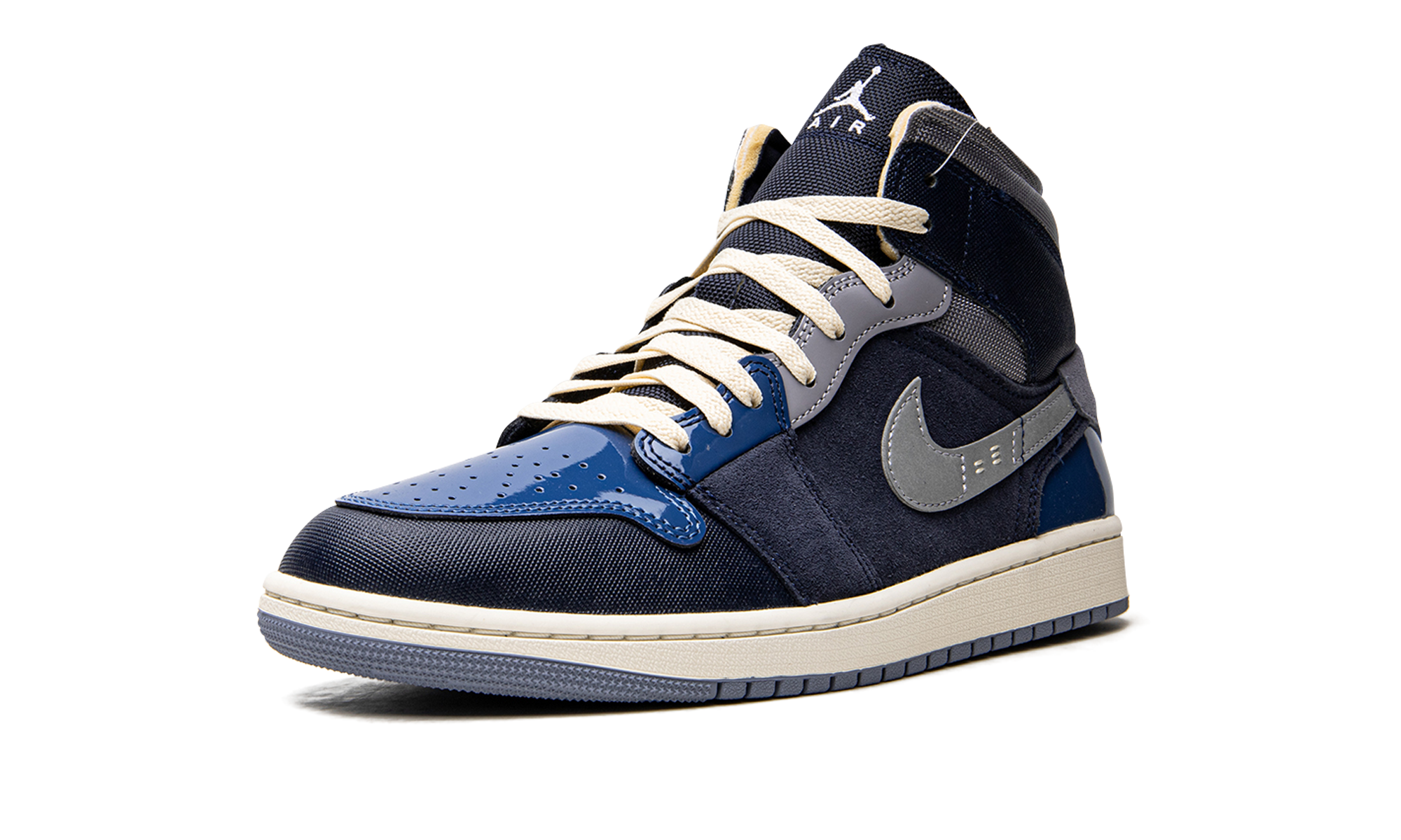 jordan 1 mid se craft obsidian french blue ashen slate white+DR8868-400+left diagnol single view