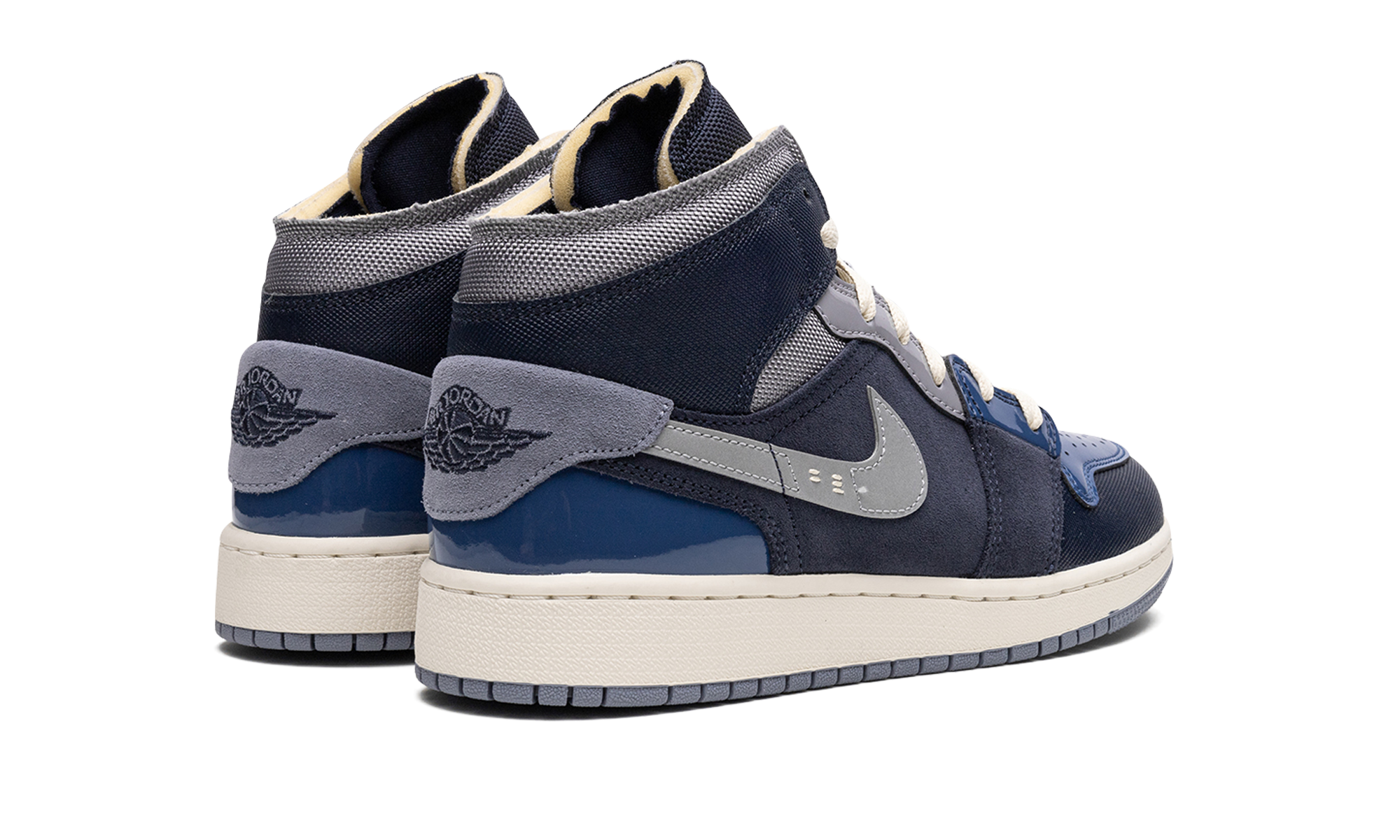 jordan 1 mid se craft obsidian gs+DX2193-400+diagnol right behind view