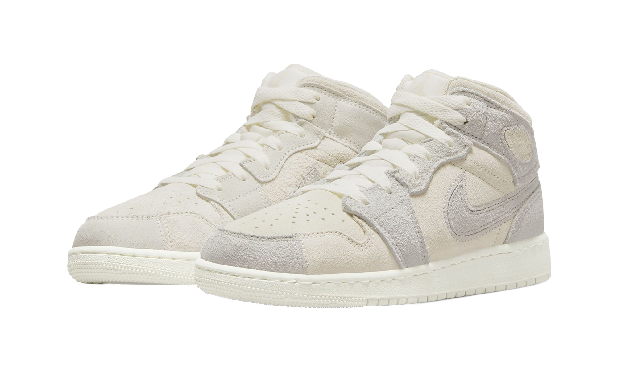 jordan 1 mid se craft pale ivory gs+FN7449-100+diagnol left view