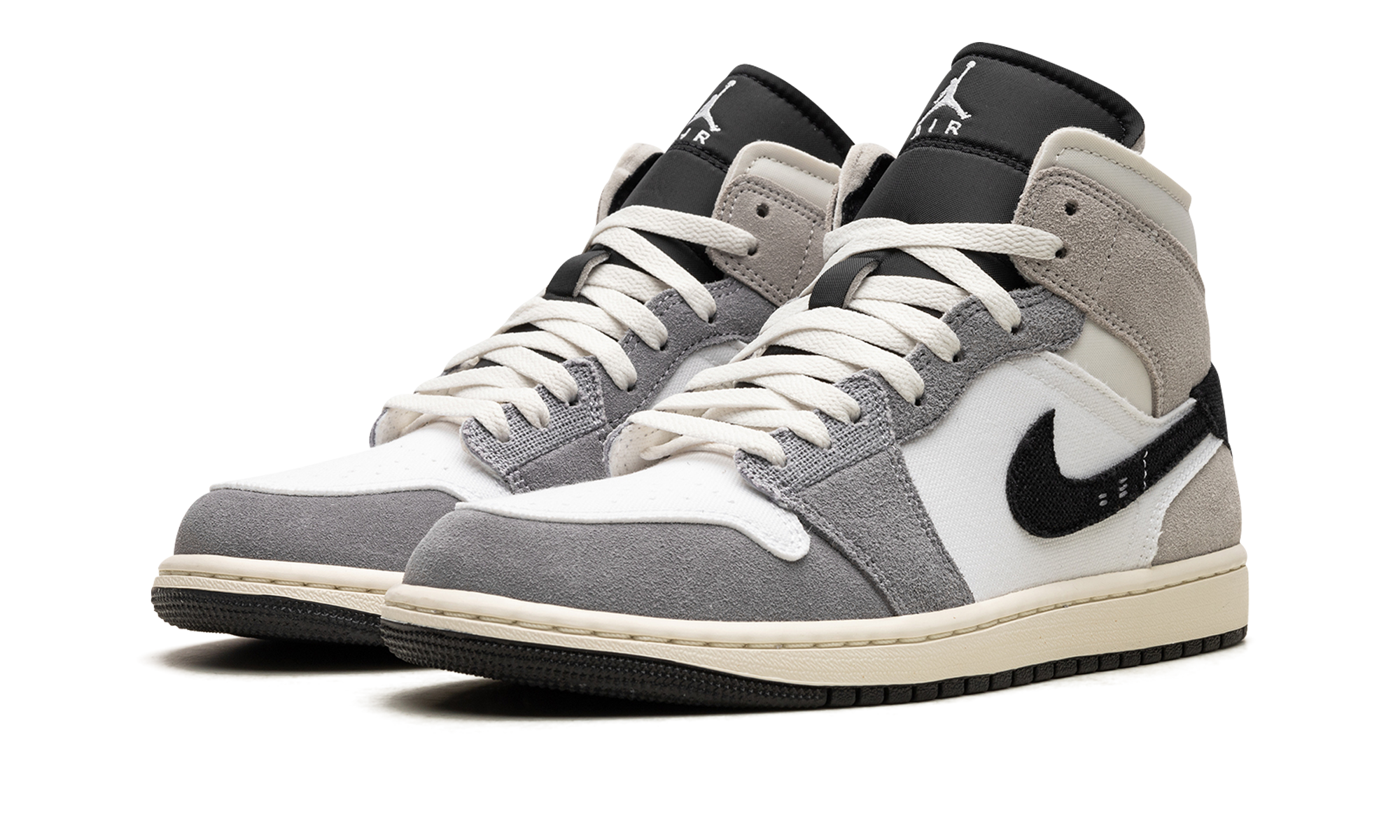 jordan 1 mid se craft white cement grey black+DZ4136-002+diagnol left view