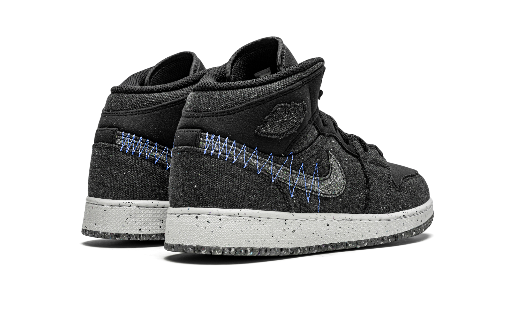 jordan 1 mid se crater black gs+DM4334-001+diagnol right behind view