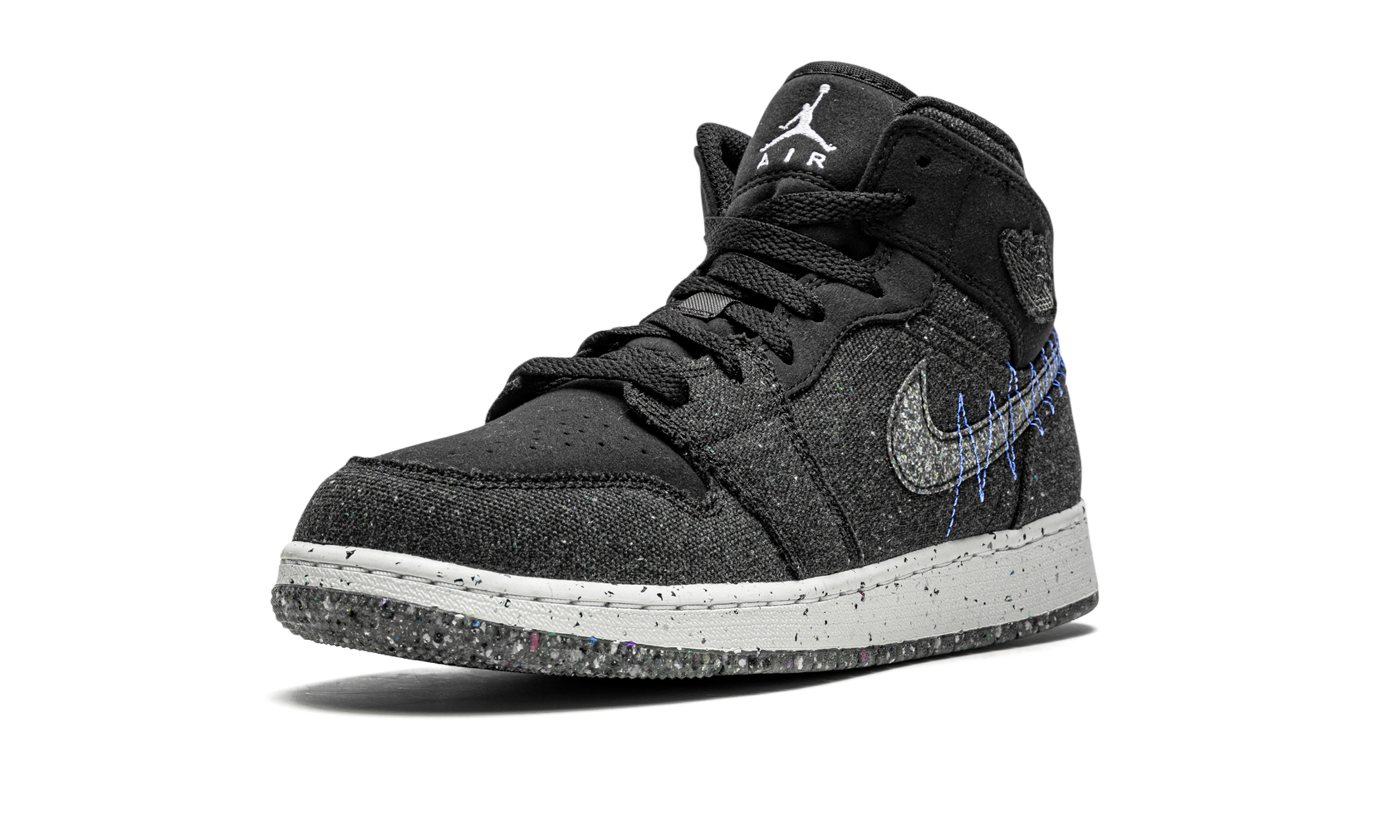 jordan 1 mid se crater black gs+DM4334-001+left diagnol single view