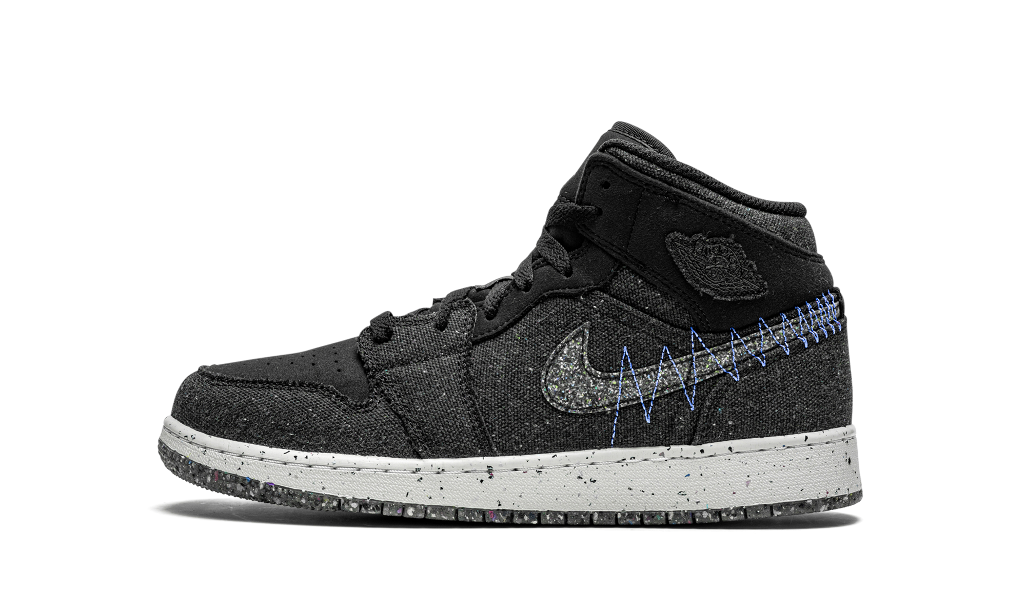 jordan 1 mid se crater black gs+DM4334-001+diagnol right view 1