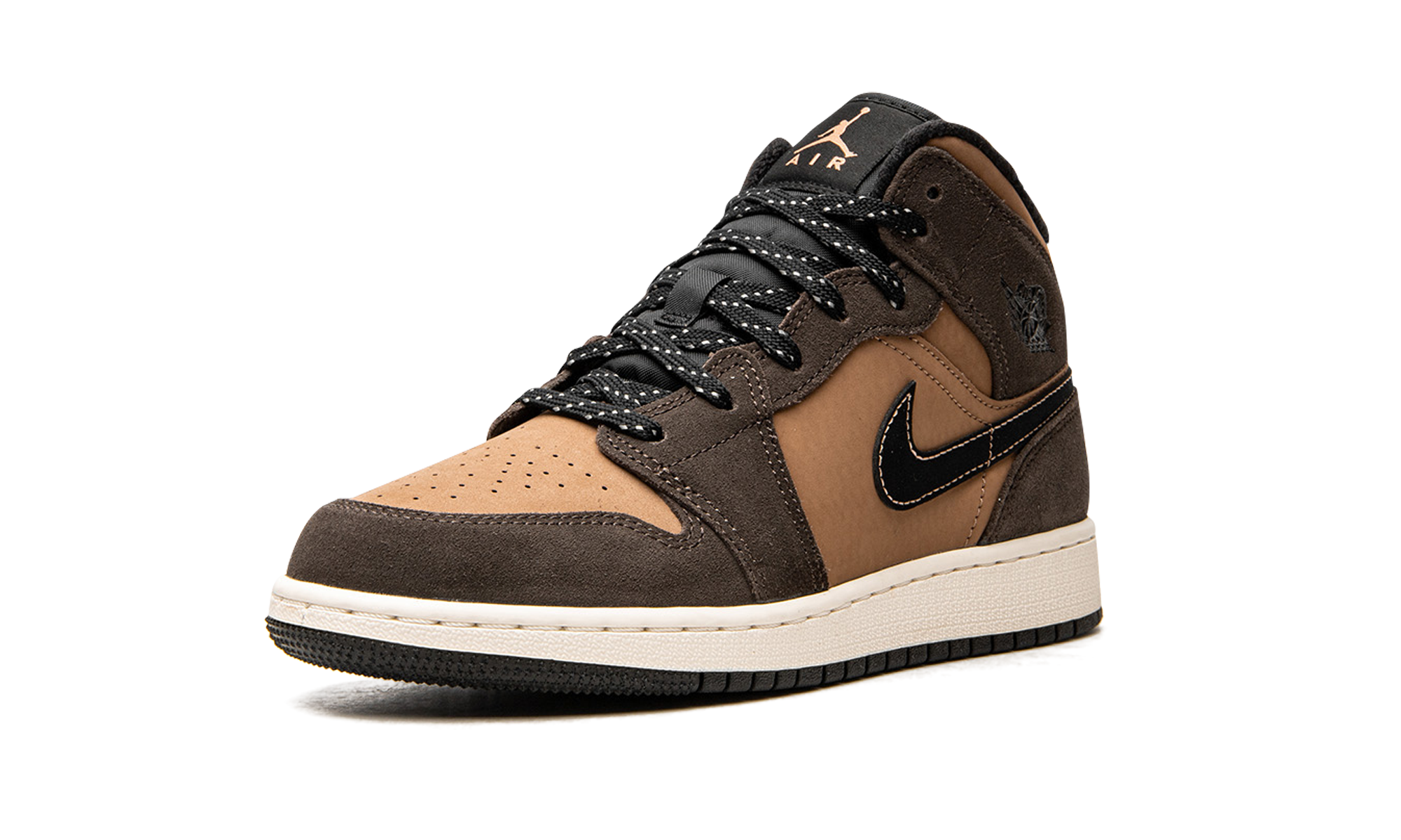 jordan 1 mid se dark chocolate gs+DC7248-200+left diagnol single view