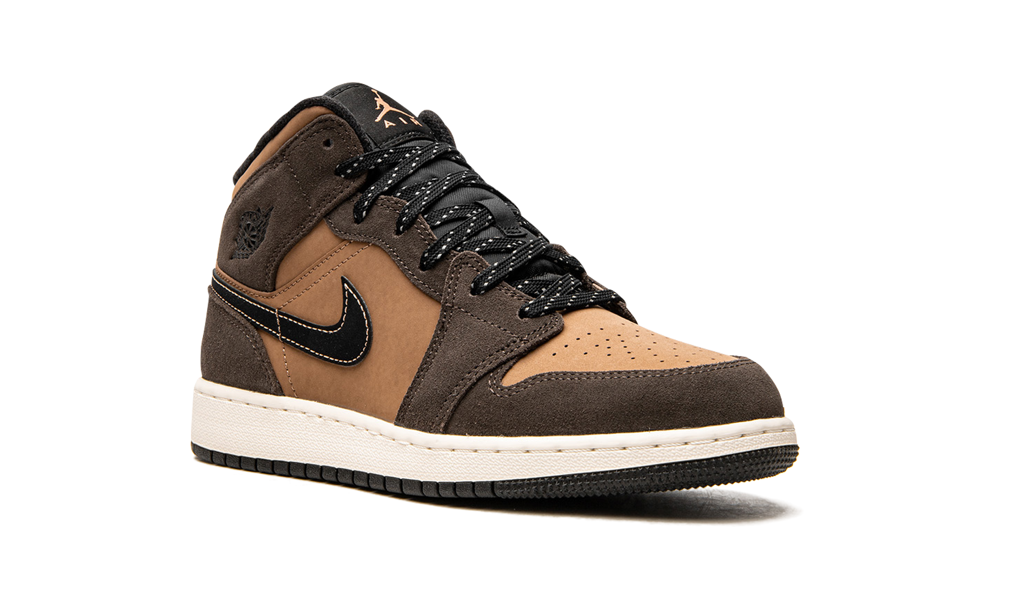 jordan 1 mid se dark chocolate gs+DC7248-200+diagnol right view
