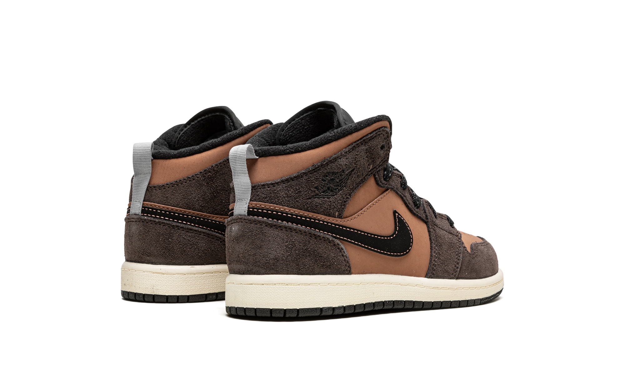 jordan 1 mid se dark chocolate ps+DC7249-200+diagnol right behind view