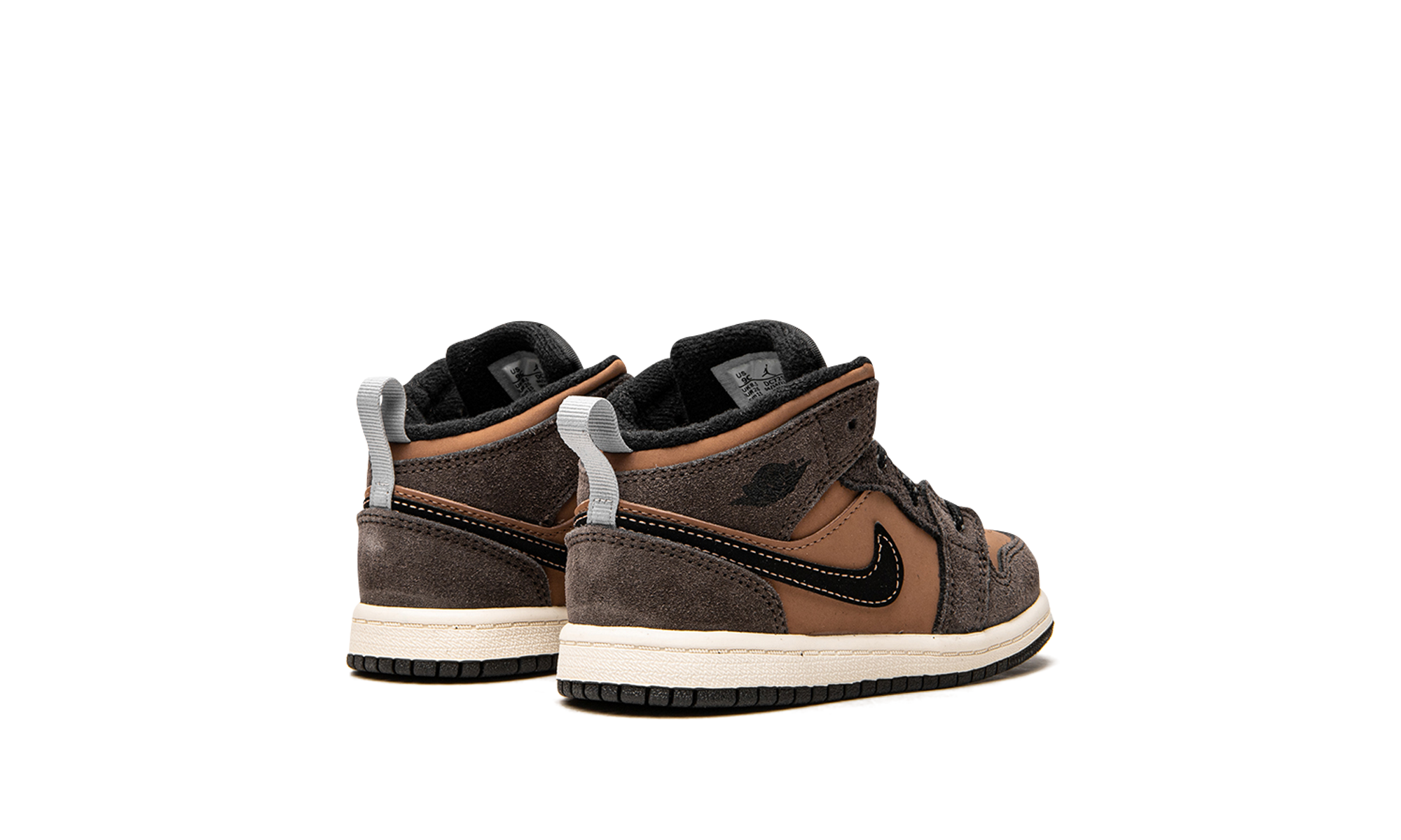 jordan 1 mid se dark chocolate td+DC7250-200+diagnol right behind view