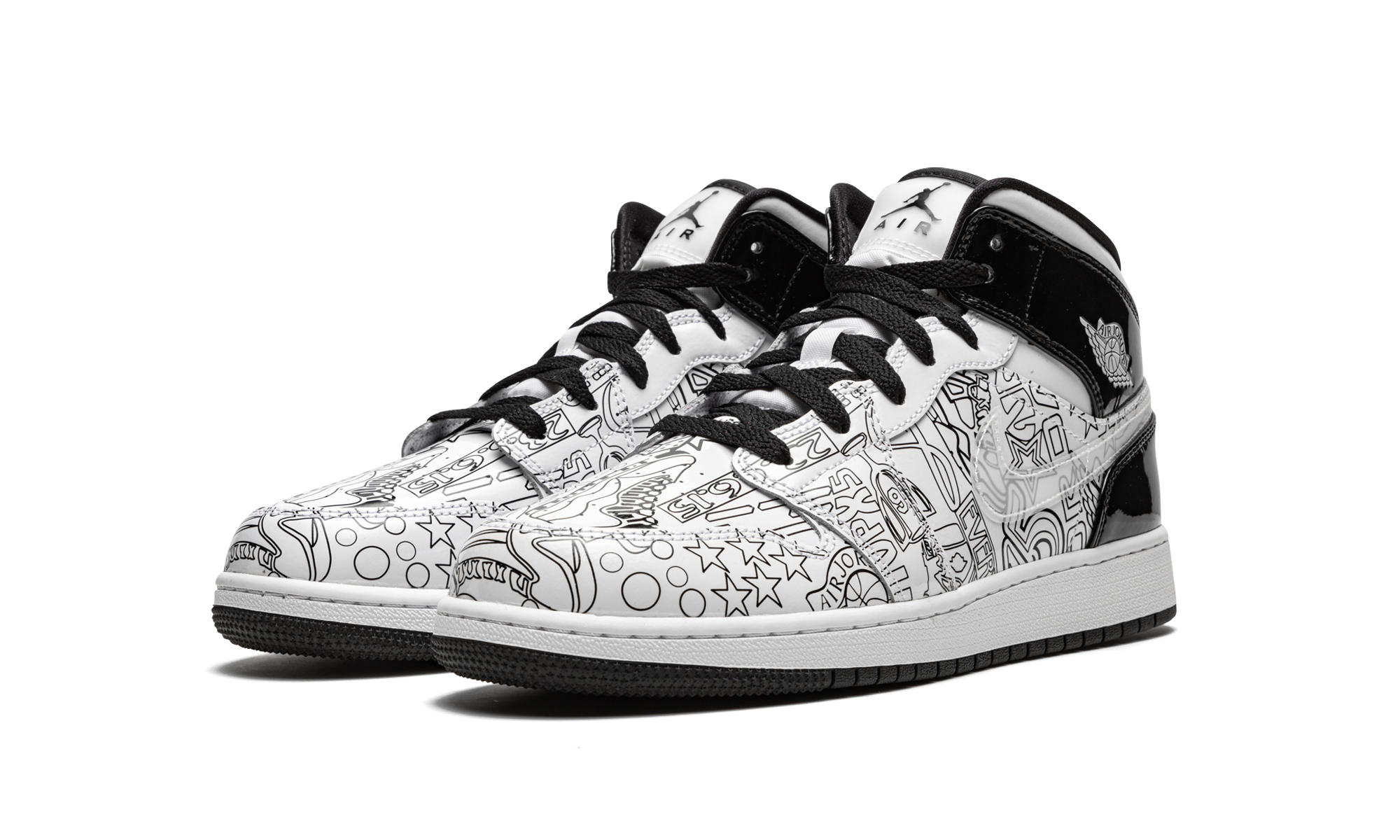 jordan 1 mid se diy gs+DC4099-100+diagnol left view