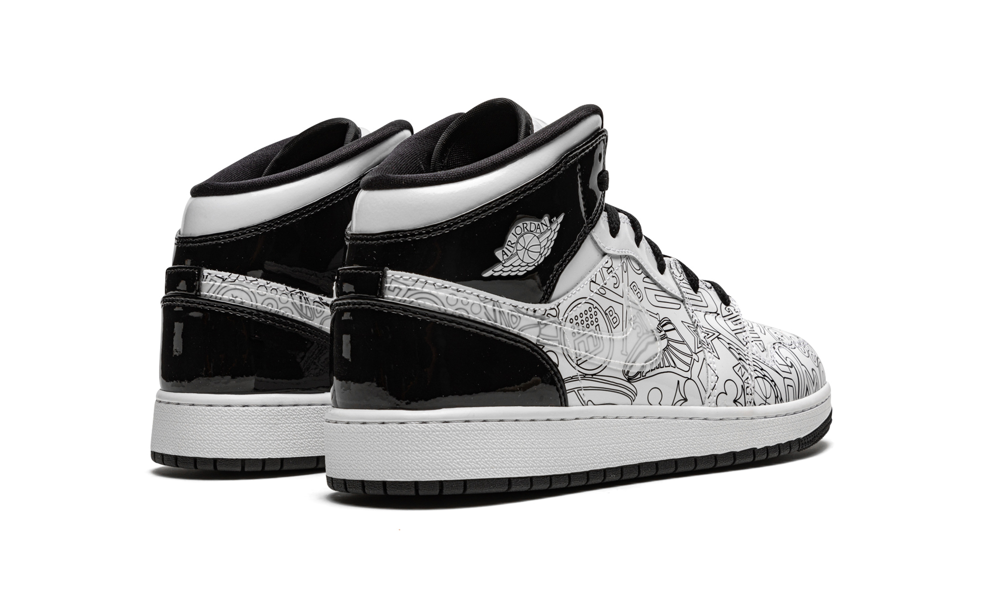 jordan 1 mid se diy gs+DC4099-100+diagnol right behind view