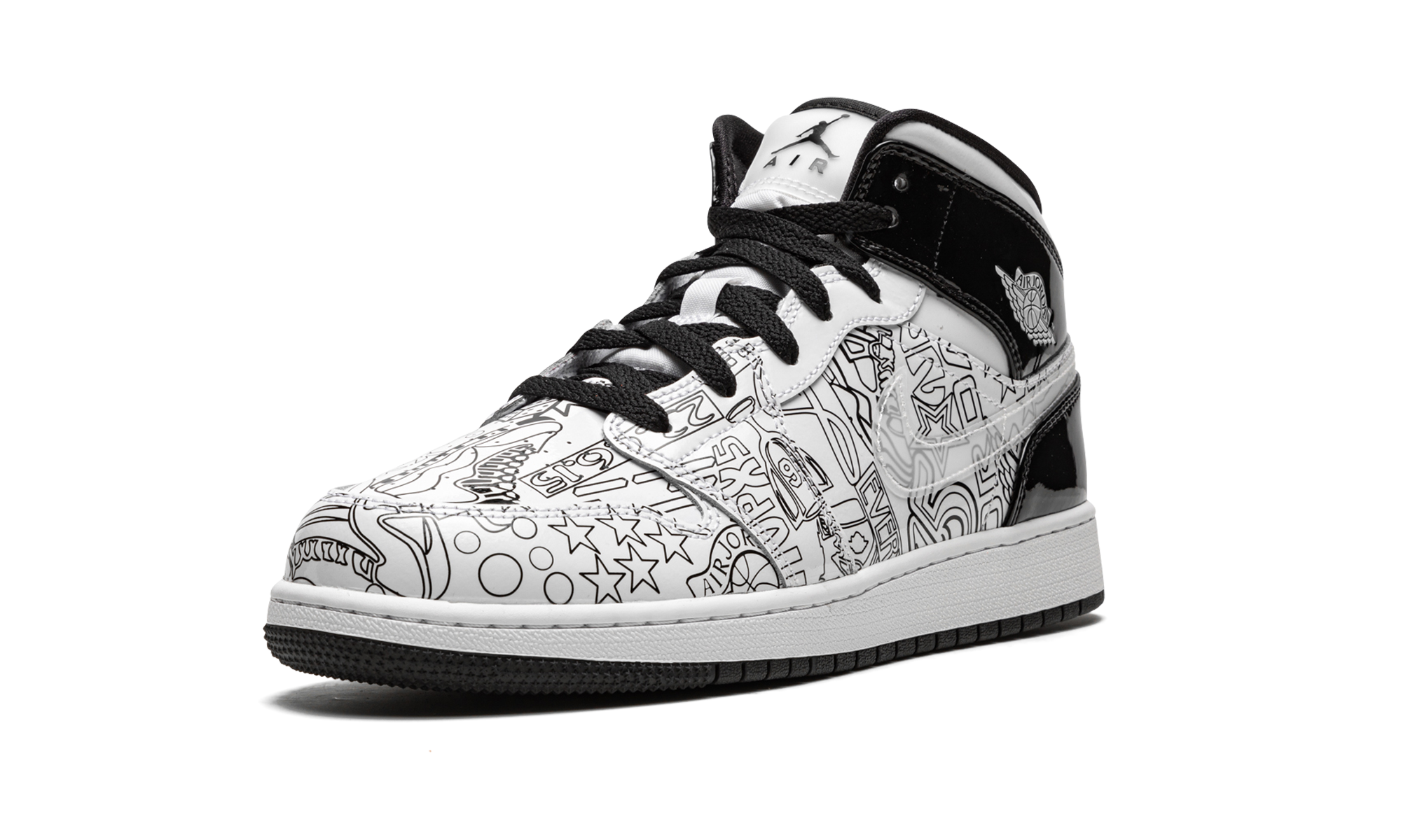 jordan 1 mid se diy gs+DC4099-100+left diagnol single view
