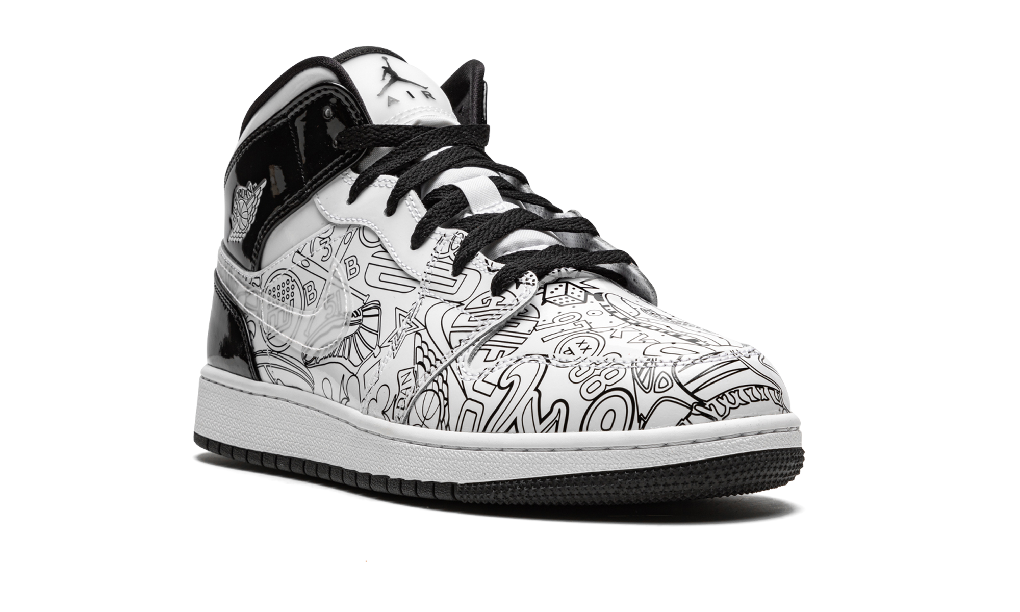 jordan 1 mid se diy gs+DC4099-100+diagnol right view