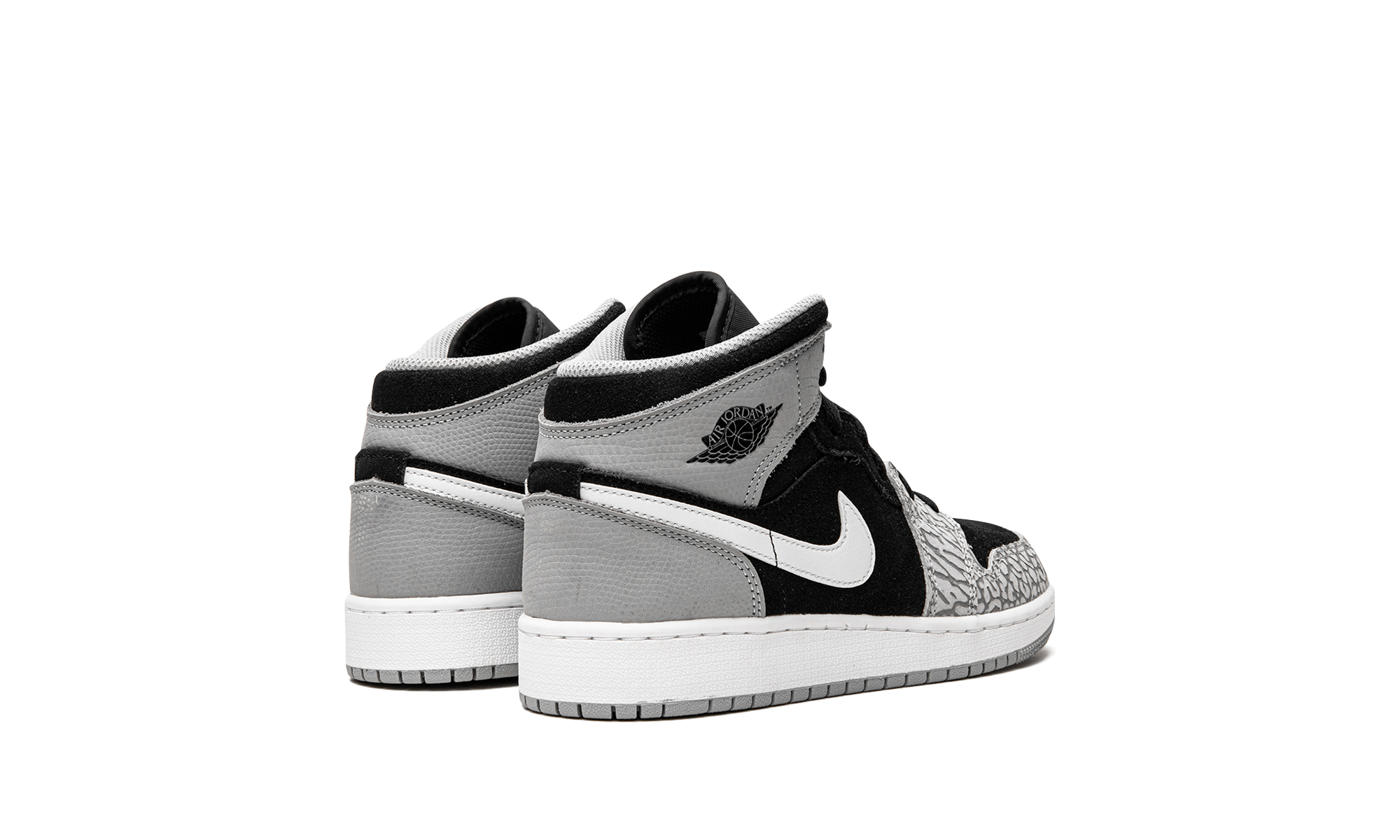 jordan 1 mid se elephant print gs+DM6216-016+diagnol right behind view
