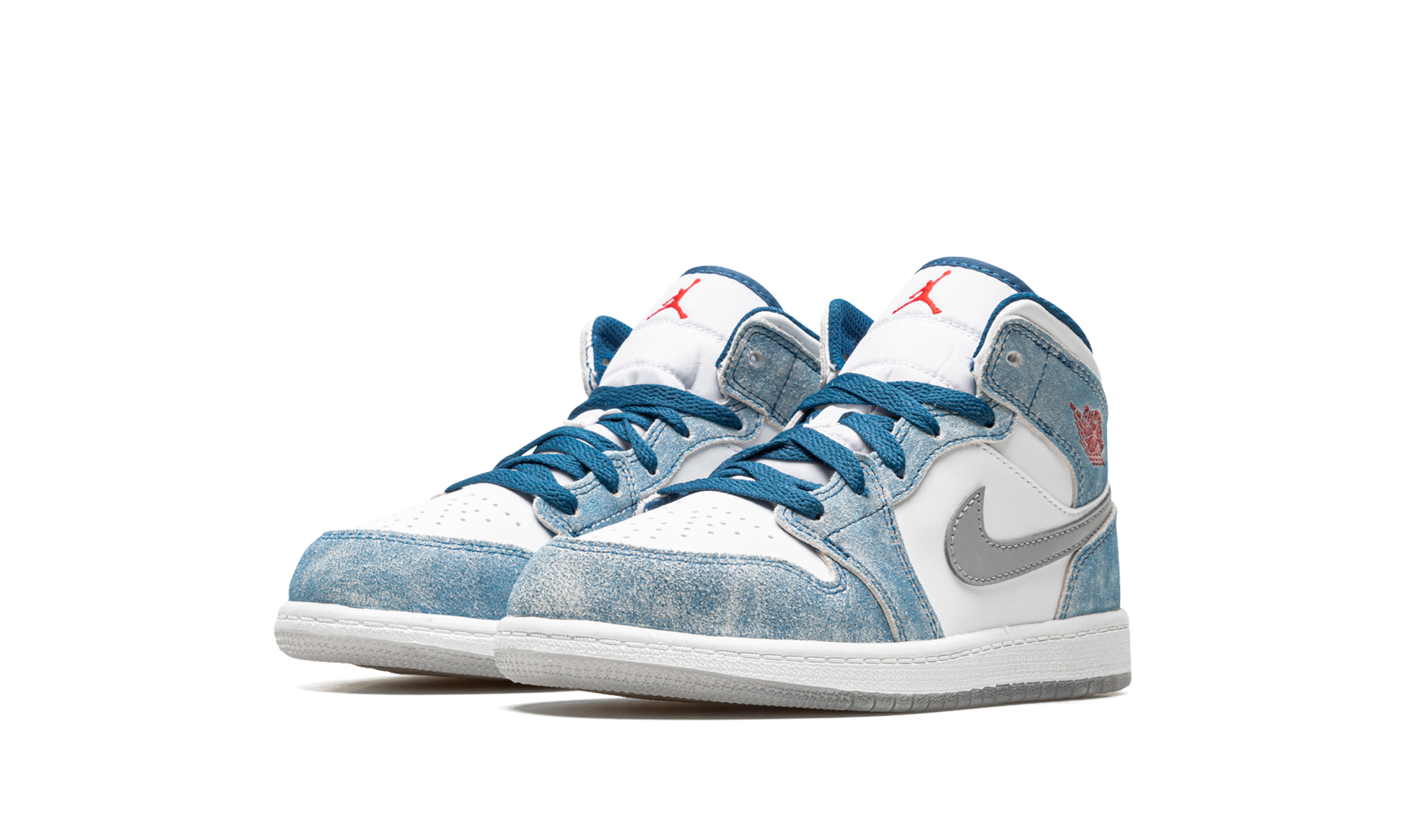 jordan 1 mid se french blue light steel ps+DR6237-401+diagnol left view