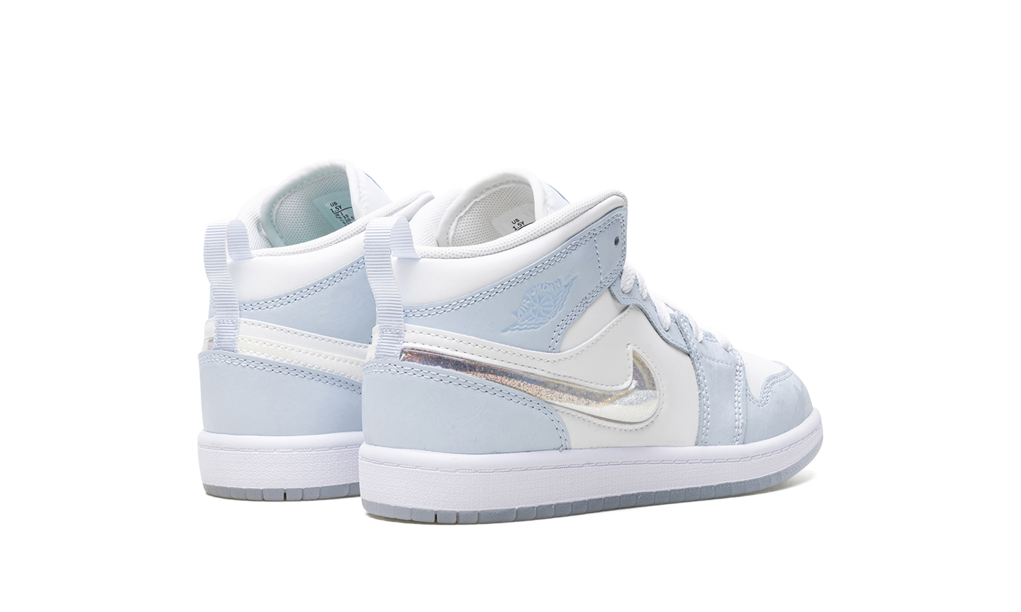 jordan 1 mid se glitter swoosh ps+FQ9118-400+diagnol right behind view