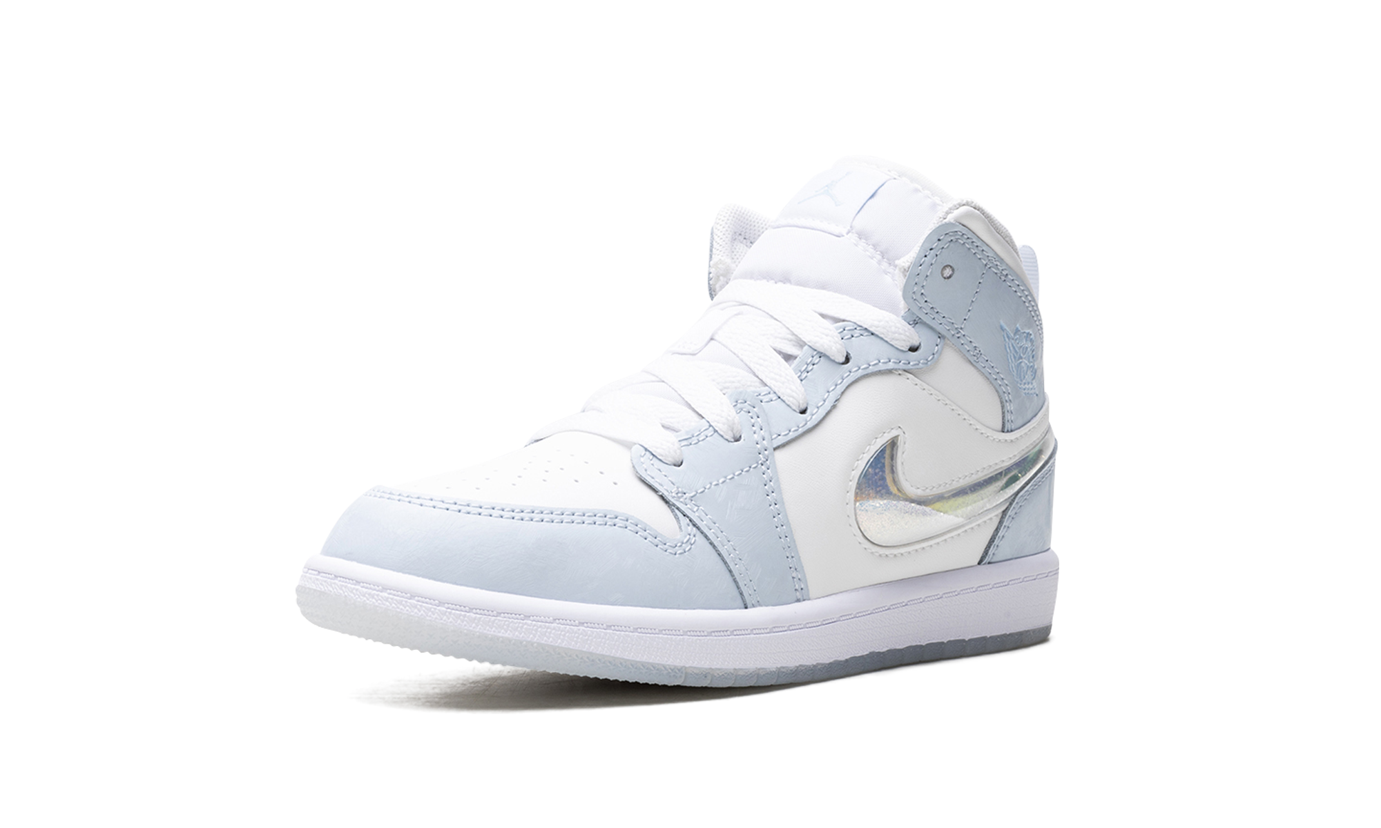 jordan 1 mid se glitter swoosh ps+FQ9118-400+left diagnol single view
