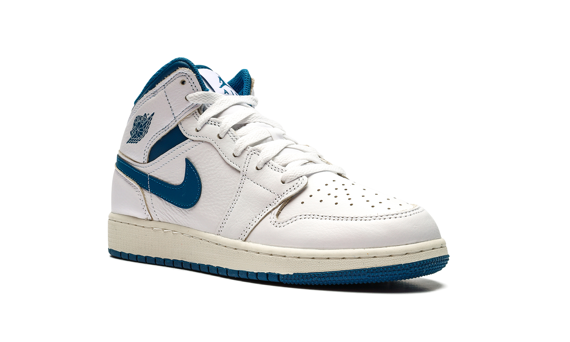 jordan 1 mid se industrial blue gs+FN7432-141+diagnol right view