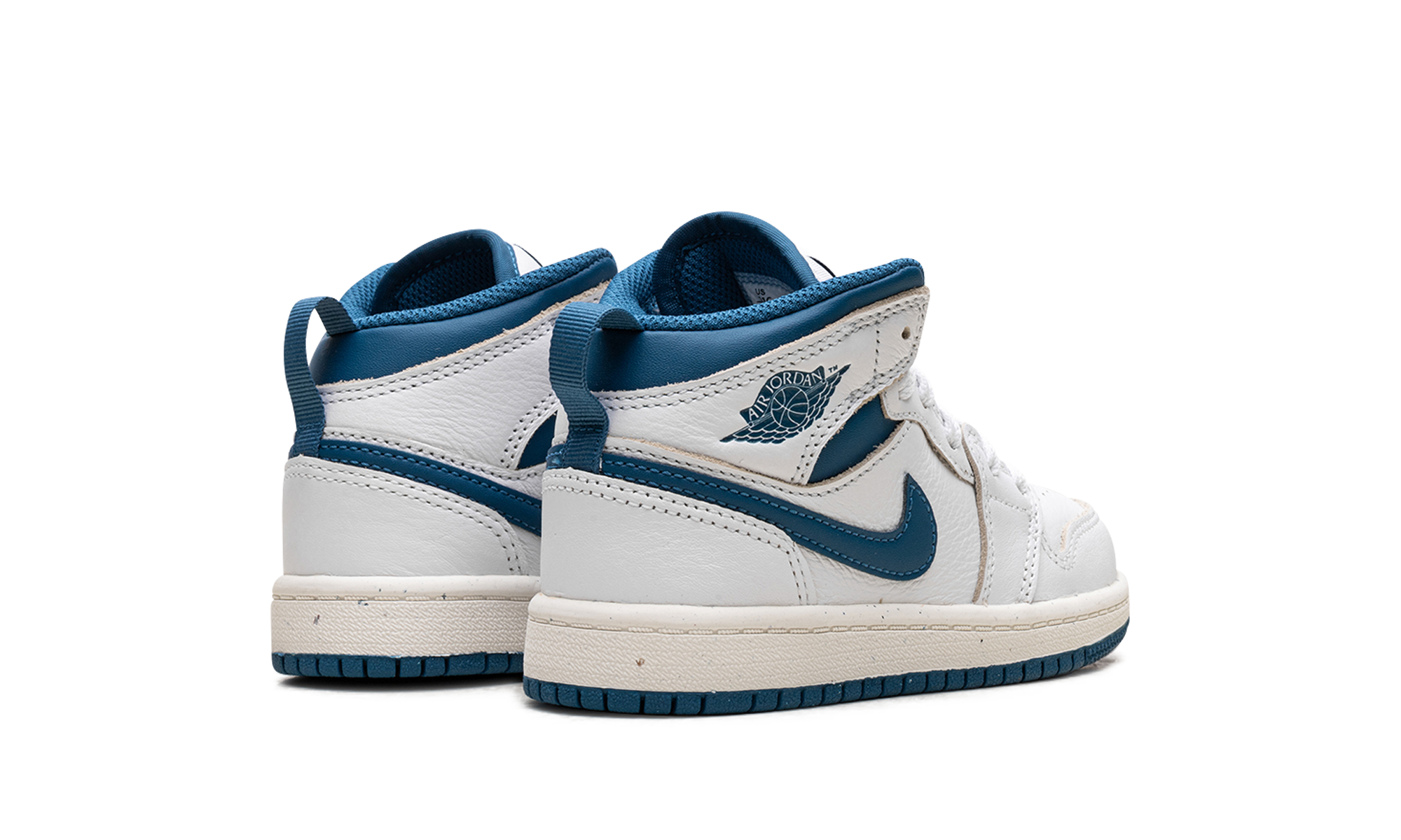 jordan 1 mid se industrial blue ps+FN7493-141+diagnol right behind view