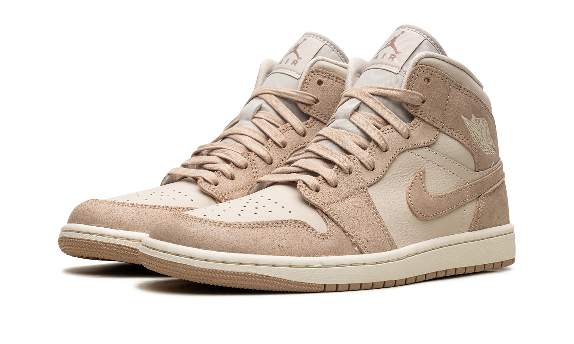 jordan 1 mid se legend light brown women s+FJ3448-200+diagnol left view