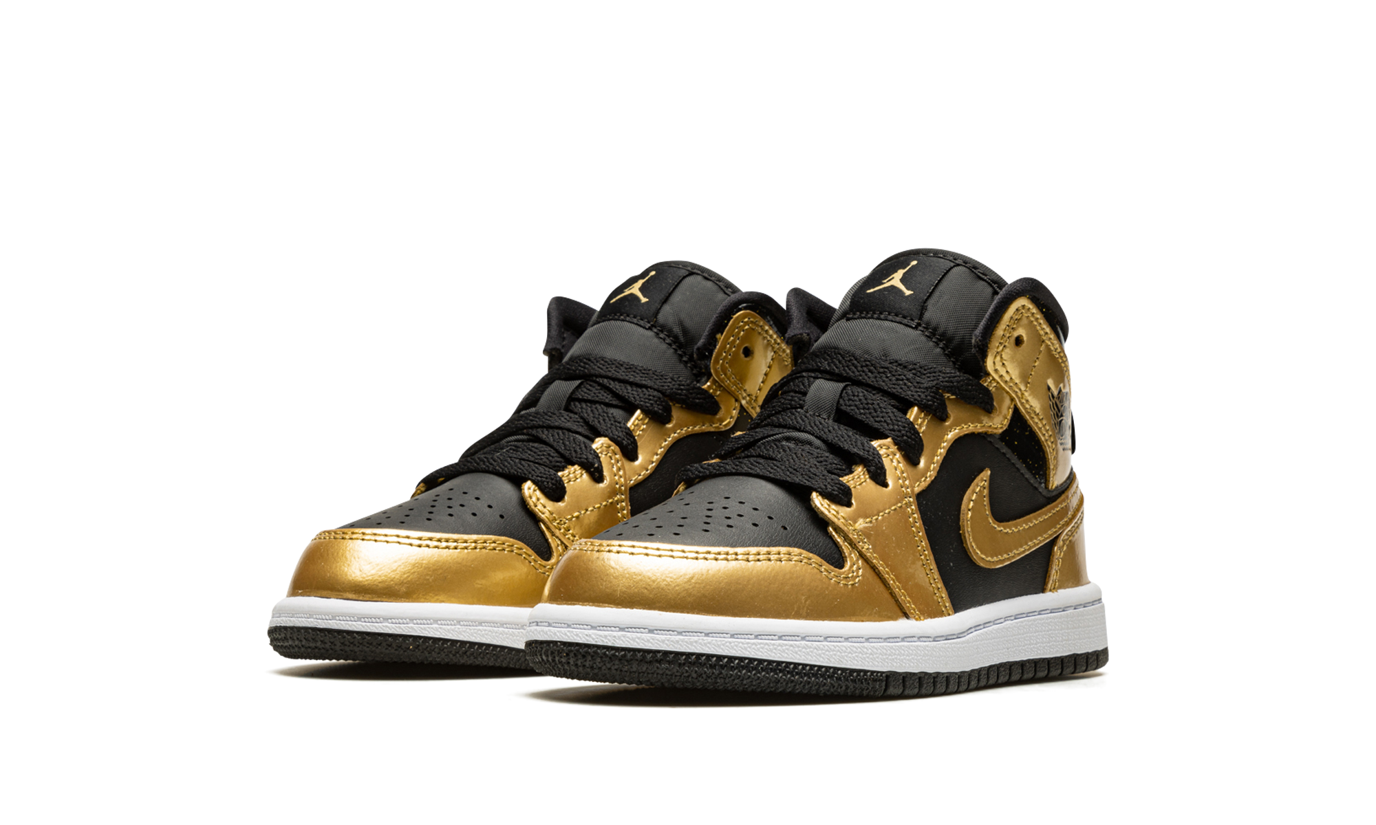 jordan 1 mid se metallic gold black ps+DR6968-071+diagnol left view