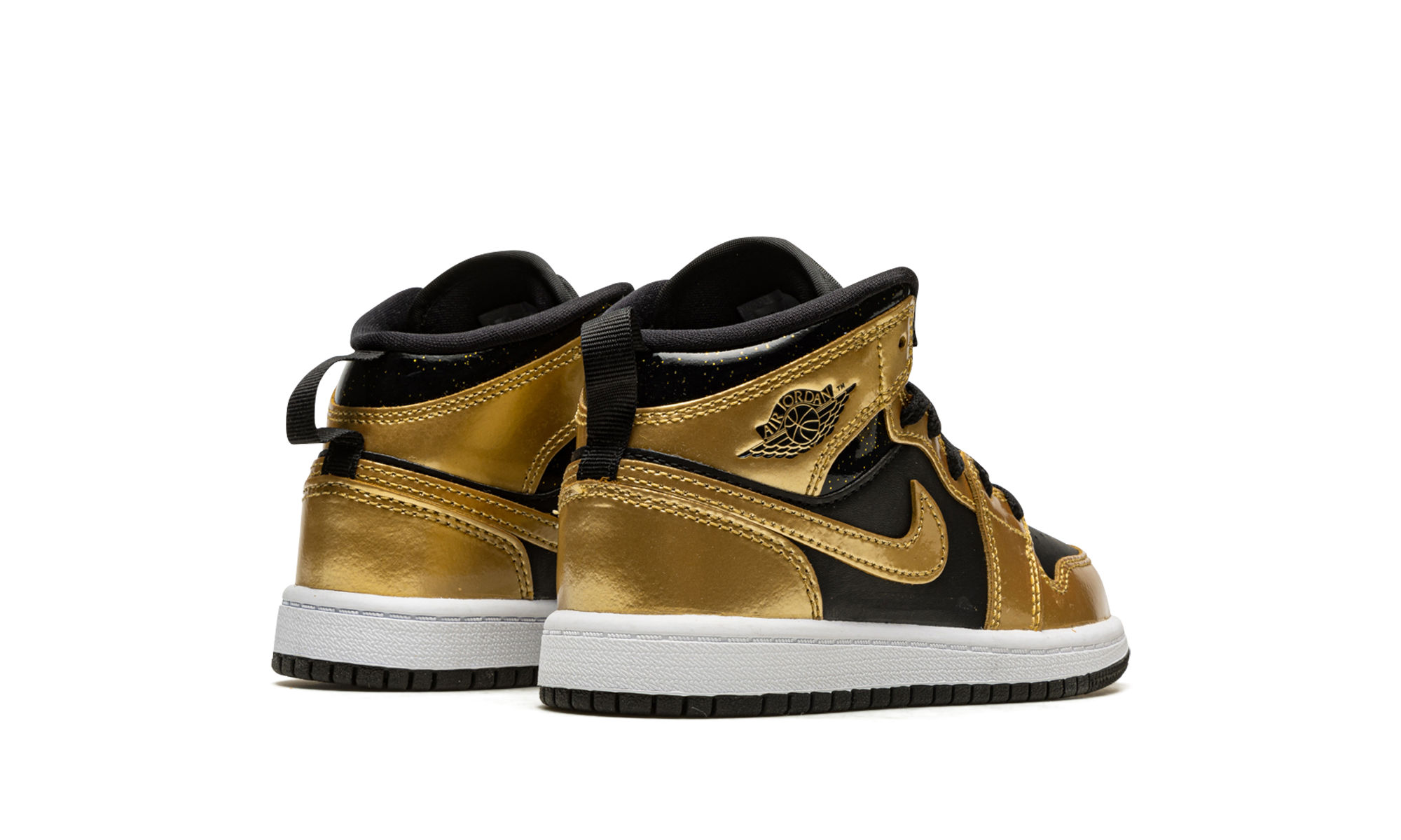 jordan 1 mid se metallic gold black ps+DR6968-071+diagnol right behind view