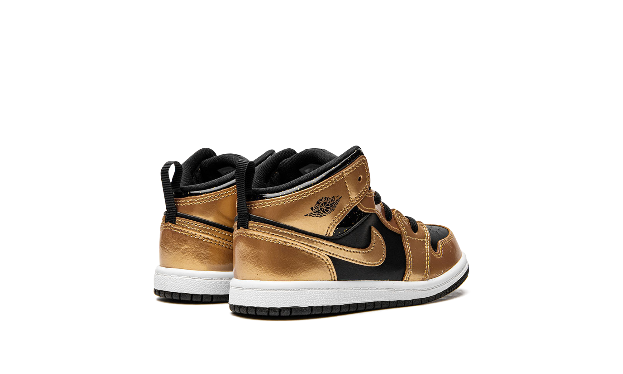 jordan 1 mid se metallic gold black td+DR6969-071+diagnol right behind view