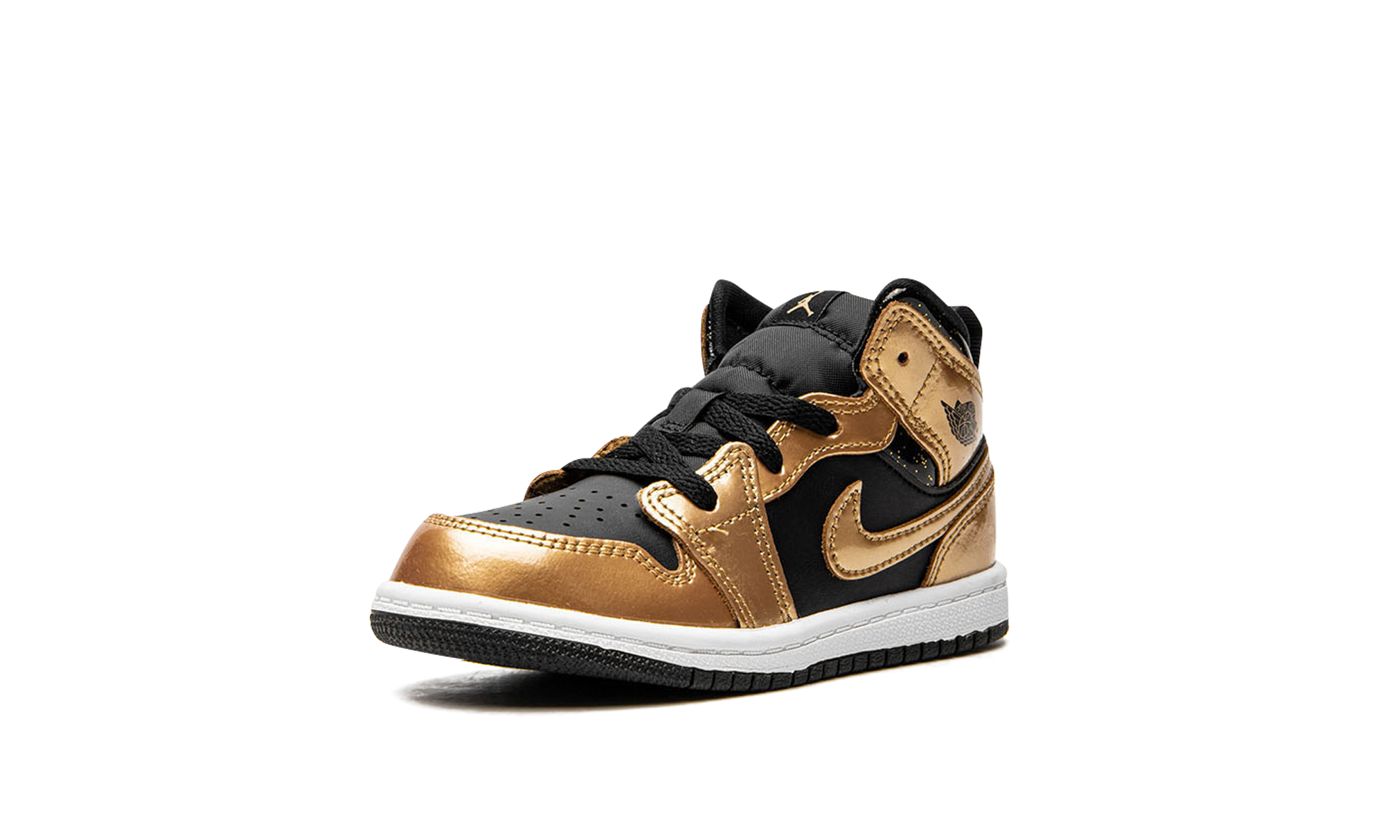 jordan 1 mid se metallic gold black td+DR6969-071+left diagnol single view