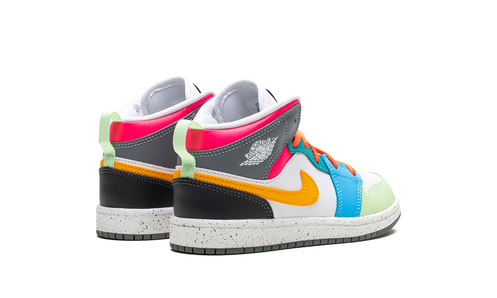 jordan 1 mid se multi color ps+FN1188-100+diagnol right behind view
