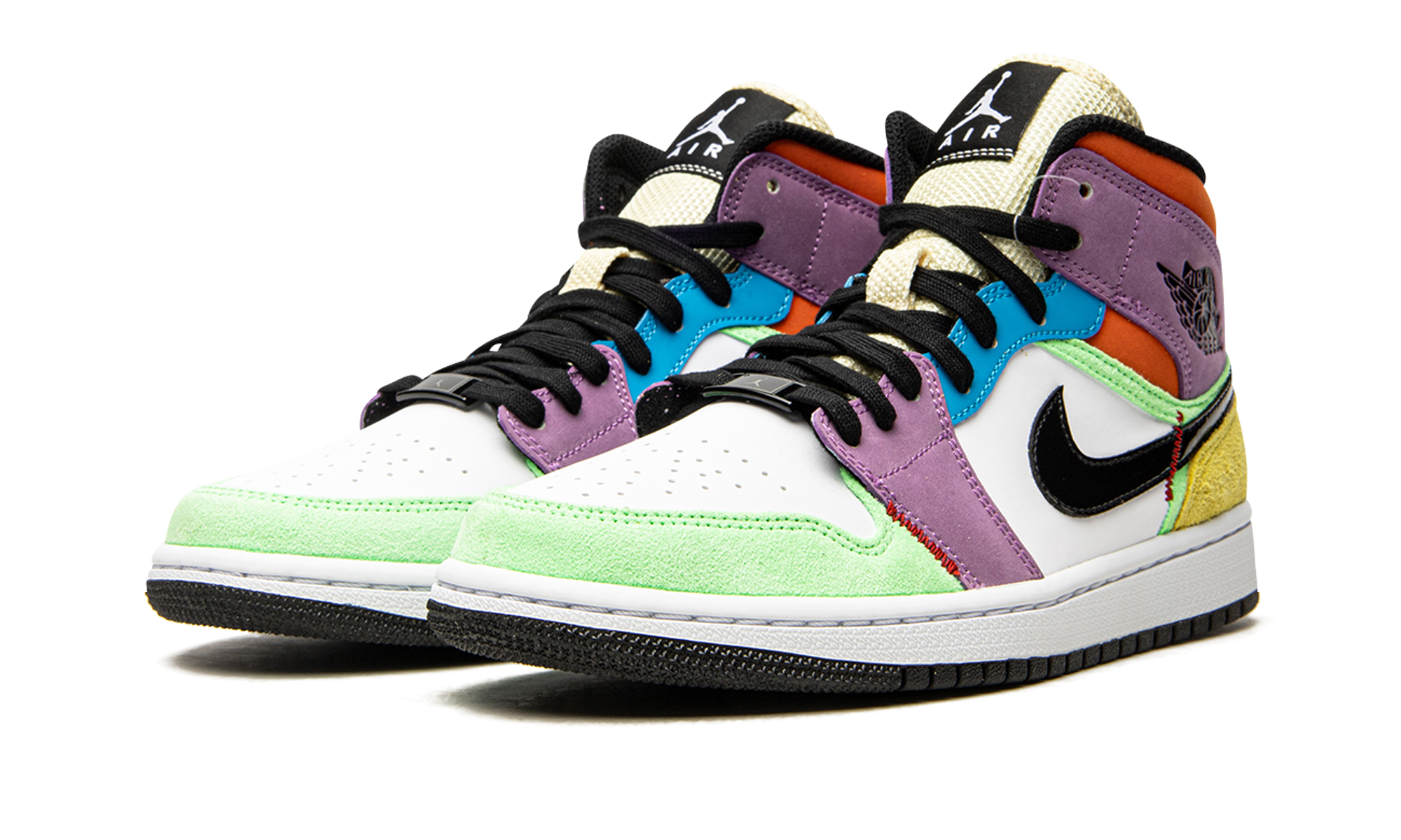 jordan 1 mid se multi color women s+CW1140-100+diagnol left view
