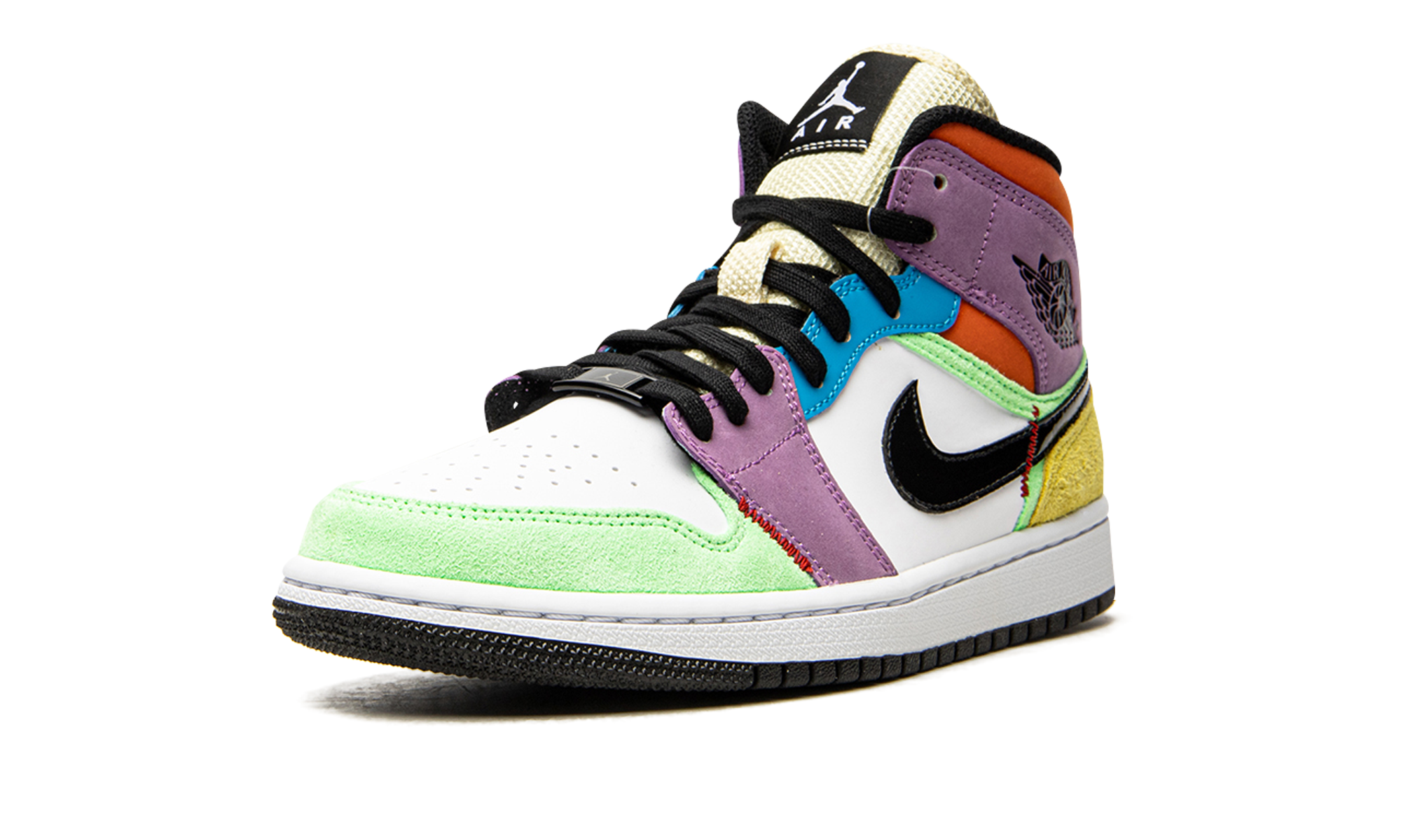 jordan 1 mid se multi color women s+CW1140-100+left diagnol single view