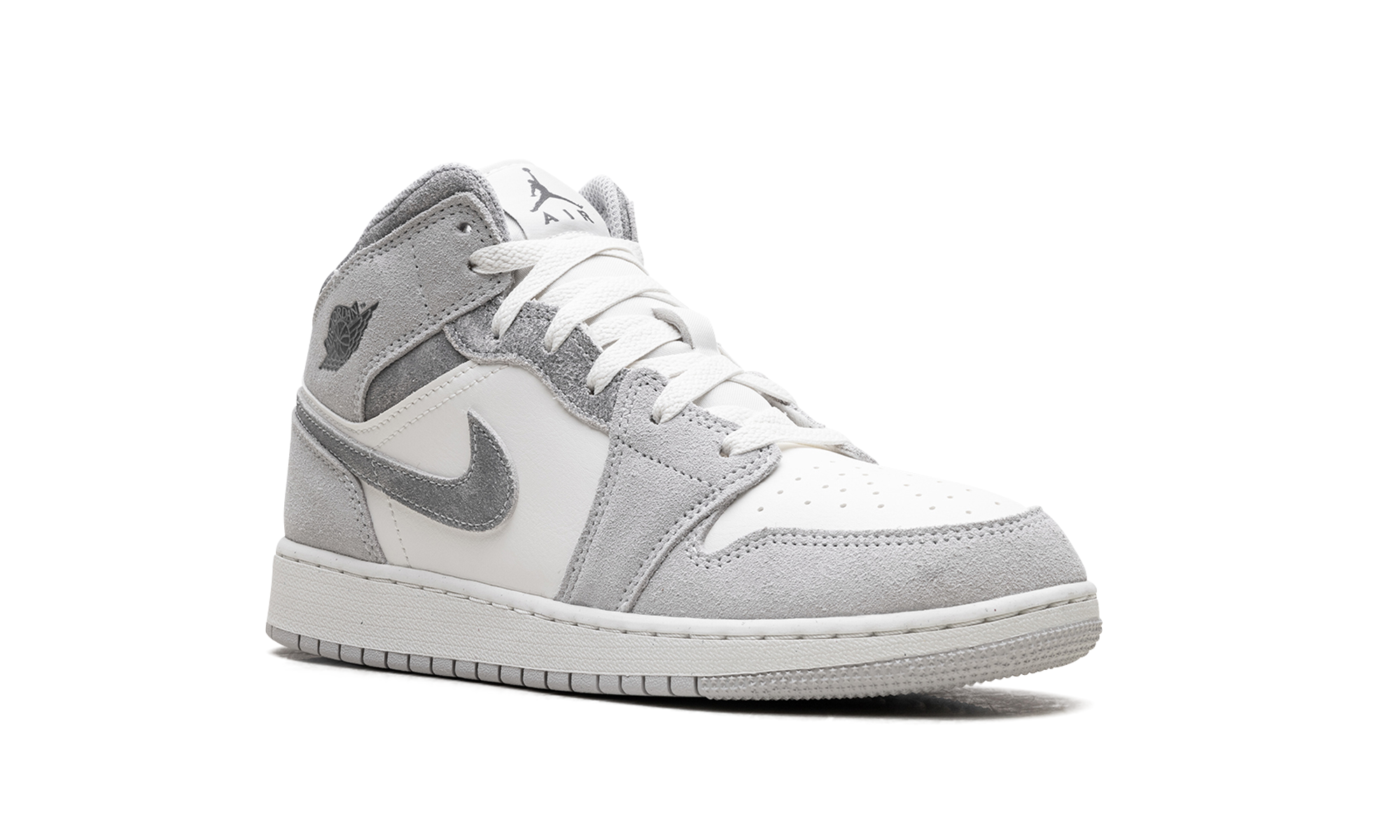 jordan 1 mid se neutral grey sail gs+FQ8088-002+diagnol right view
