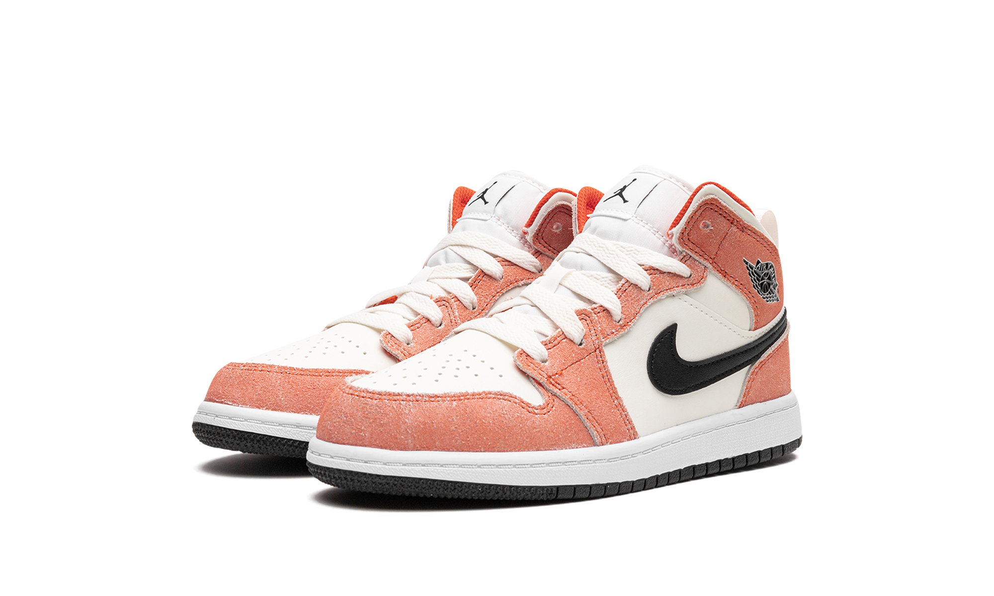 jordan 1 mid se orange suede ps+DV1341-800+diagnol left view