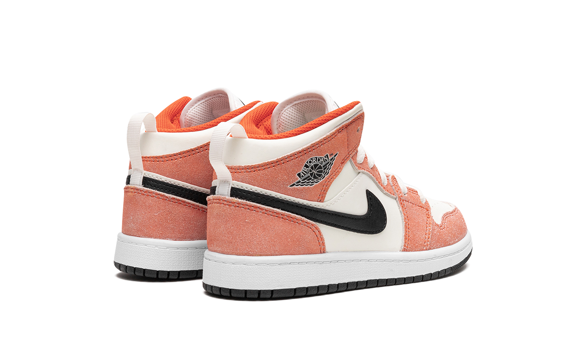 jordan 1 mid se orange suede ps+DV1341-800+diagnol right behind view