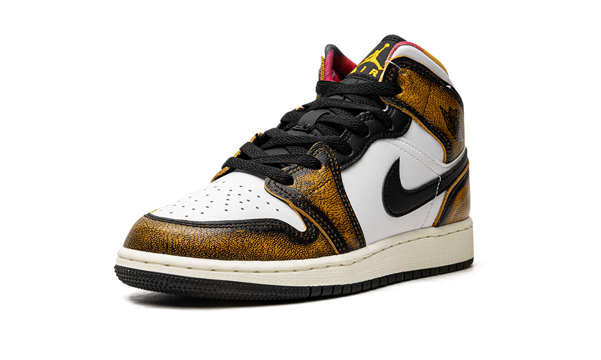 jordan 1 mid se orange wear away gs+DQ8418-071+left diagnol single view