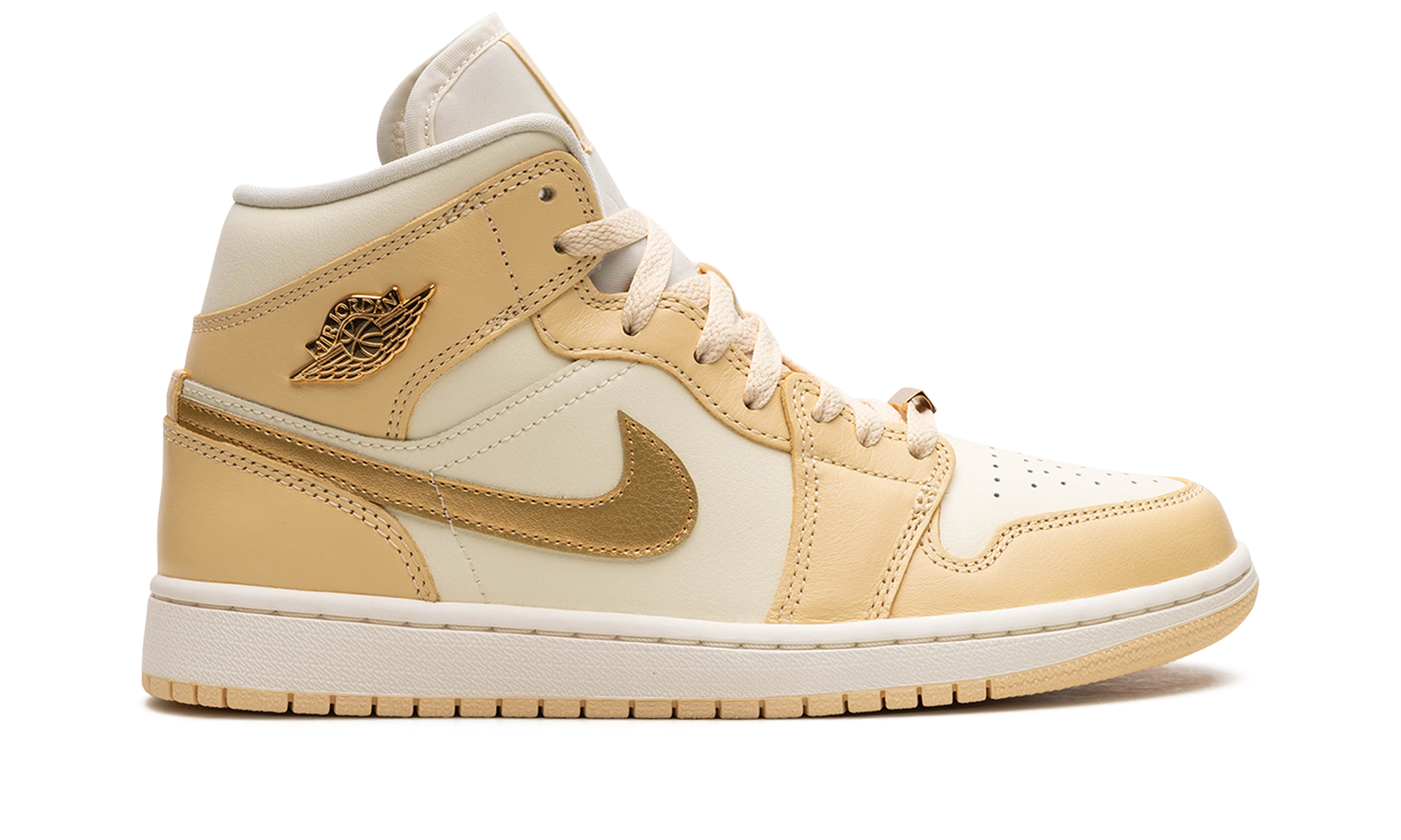 jordan 1 mid se pale vanilla metallic gold women s+FB9892-200+right view
