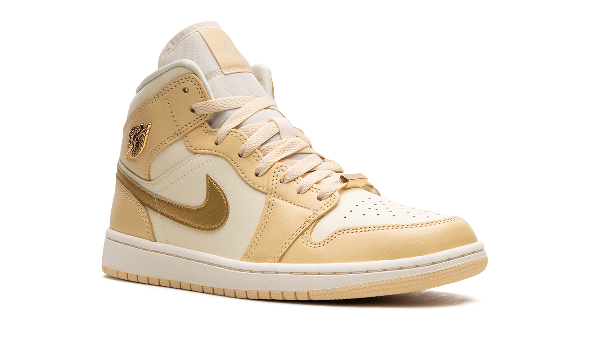 jordan 1 mid se pale vanilla metallic gold women s+FB9892-200+diagnol right view