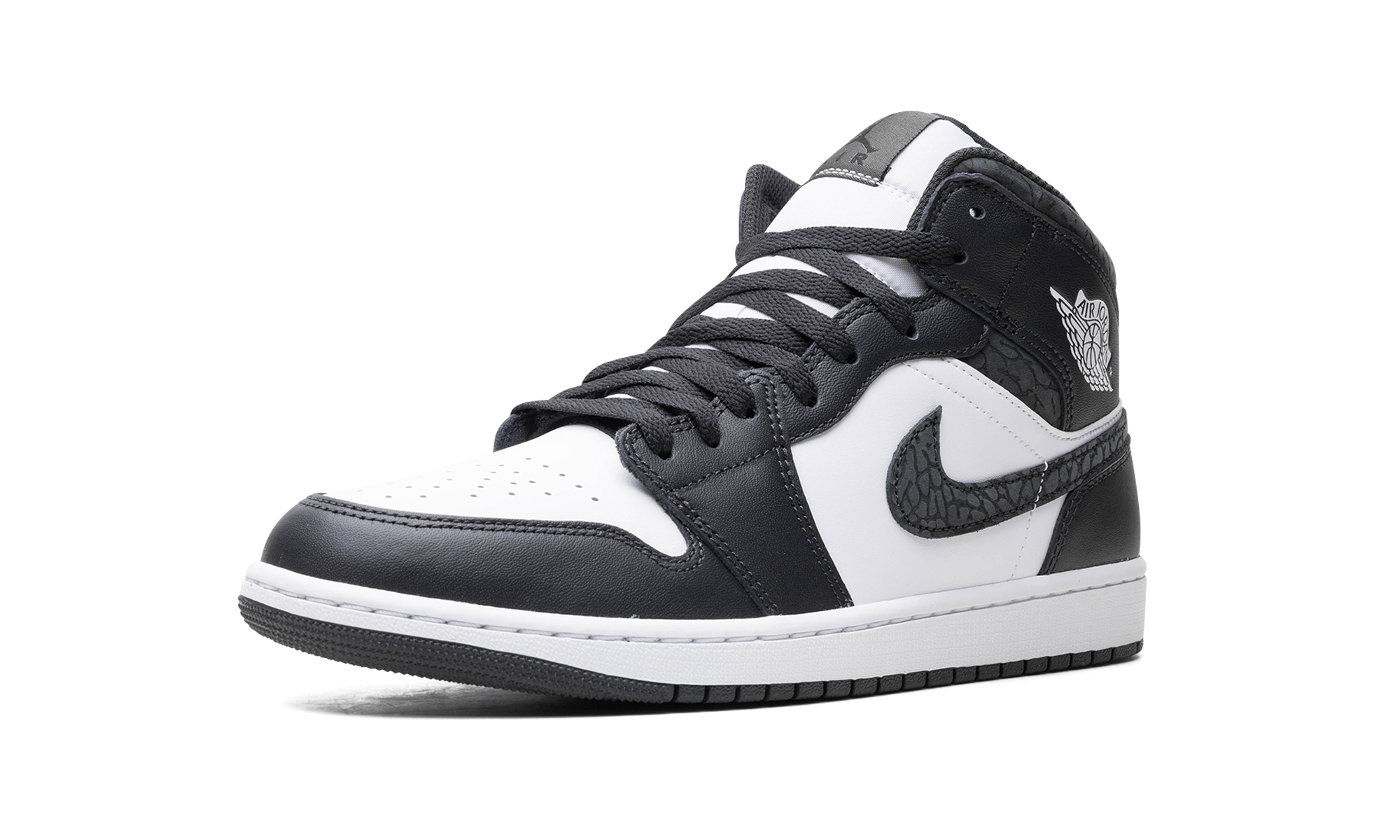 jordan 1 mid se panda elephant+FB9911-001+left diagnol single view