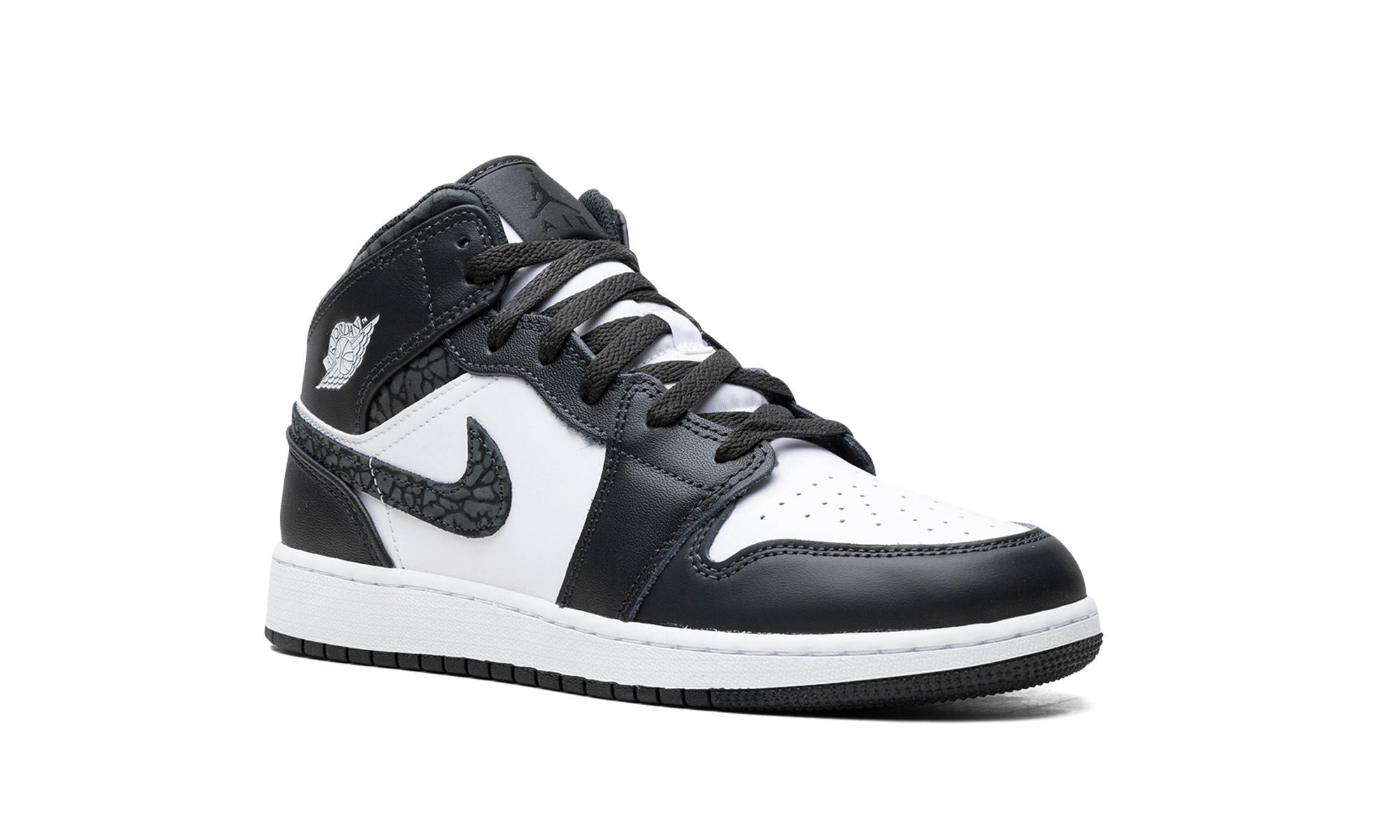 jordan 1 mid se panda elephant gs+FB9909-001+diagnol right view