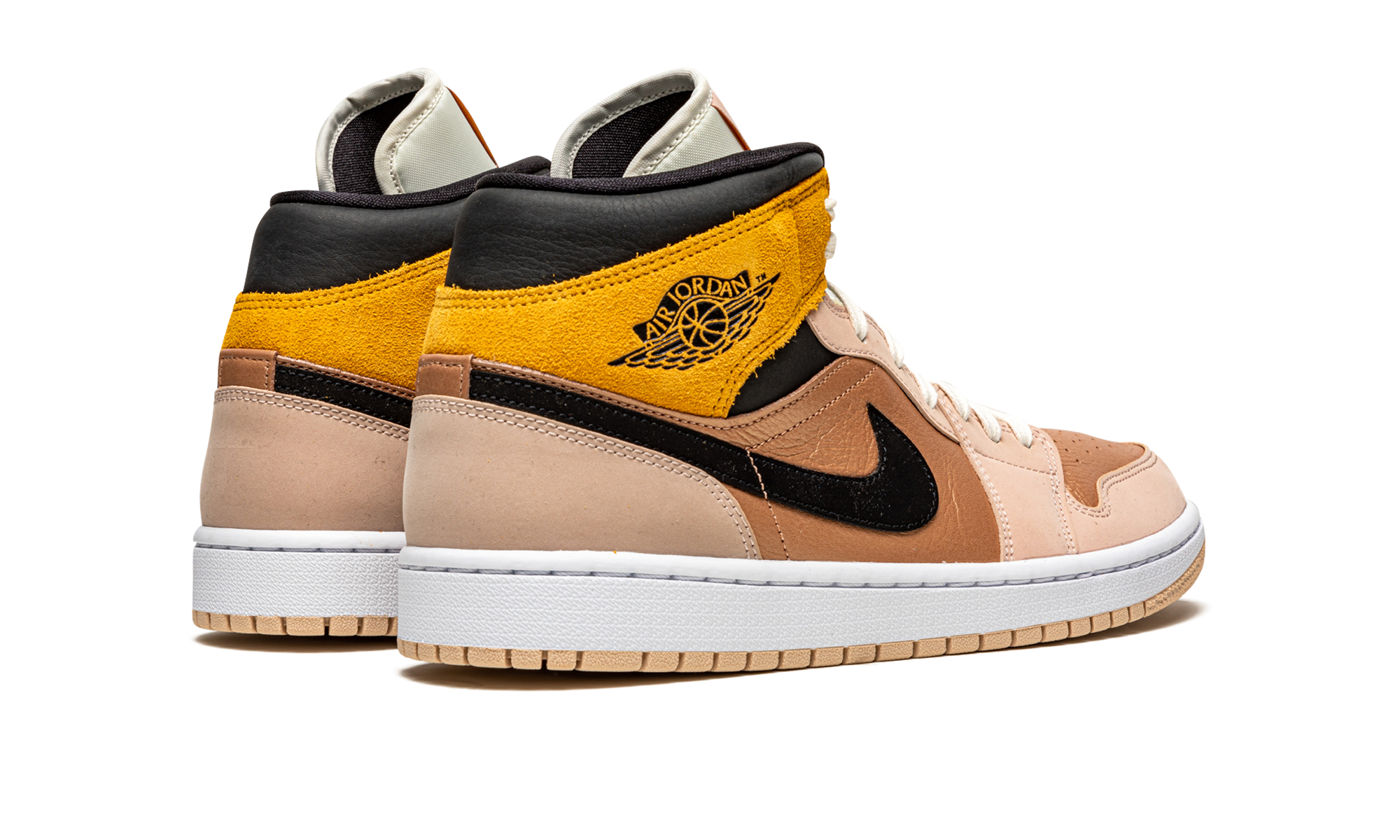 jordan 1 mid se particle beige women s+DD2224-200+diagnol right behind view