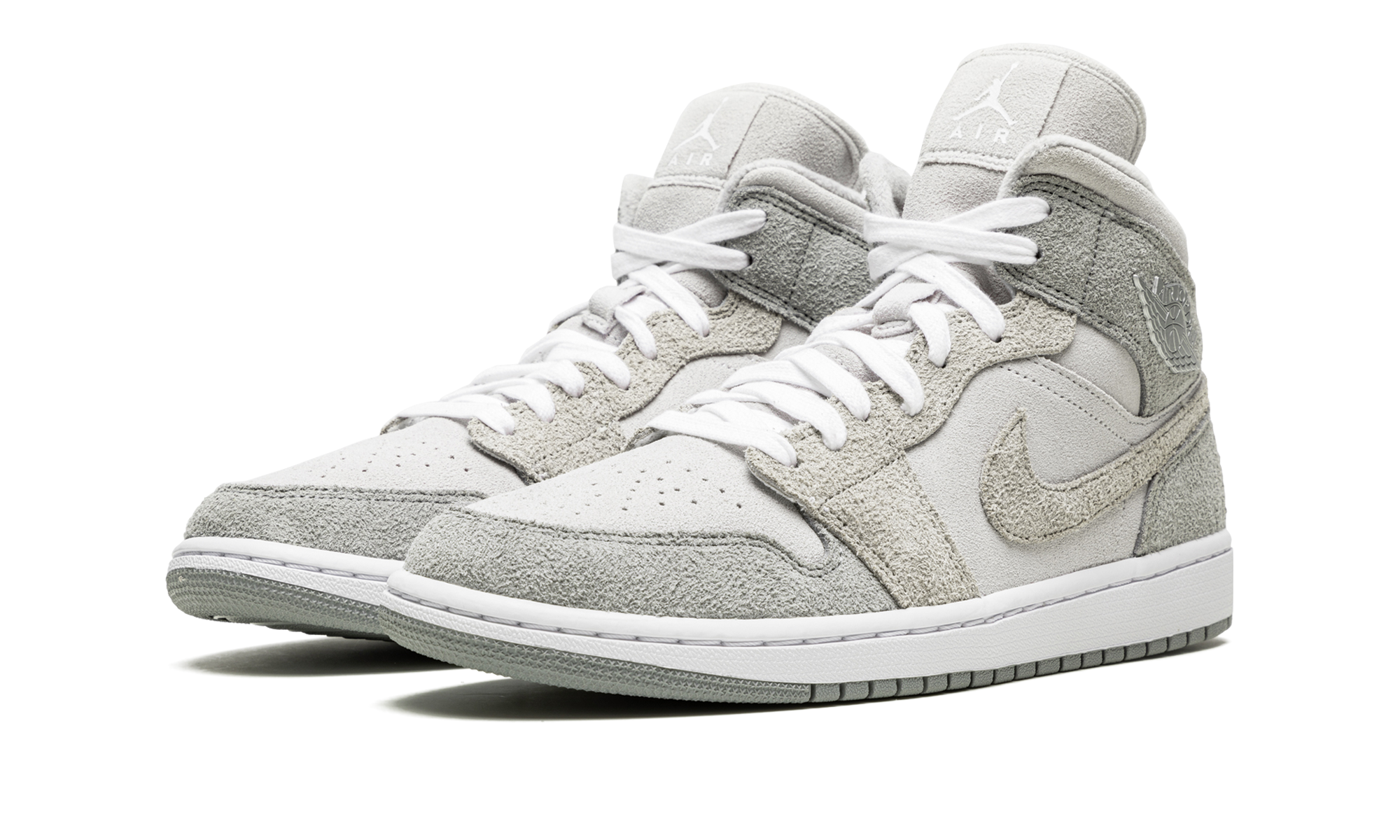 jordan 1 mid se particle grey women s+DO7139-002+diagnol left view