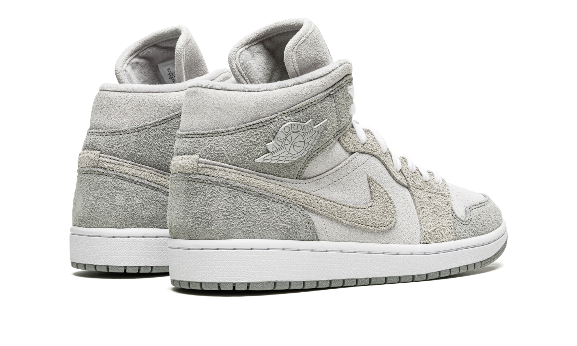 jordan 1 mid se particle grey women s+DO7139-002+diagnol right behind view