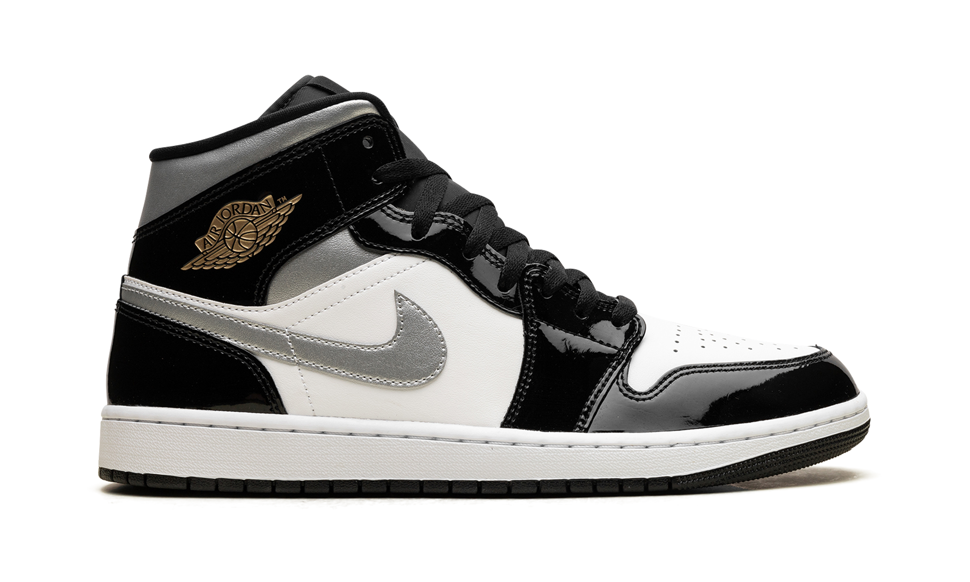 jordan 1 mid se patent black white metallic silver metallic gold+HV0789-010+right view