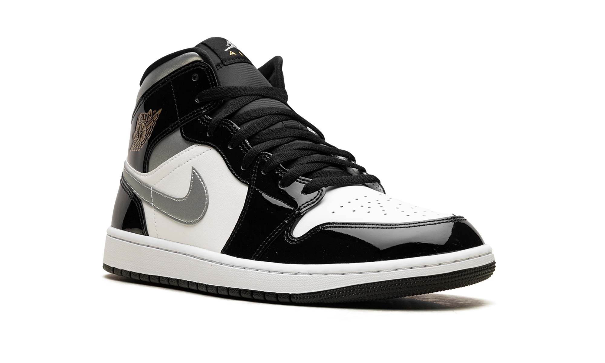 jordan 1 mid se patent black white metallic silver metallic gold+HV0789-010+diagnol right view