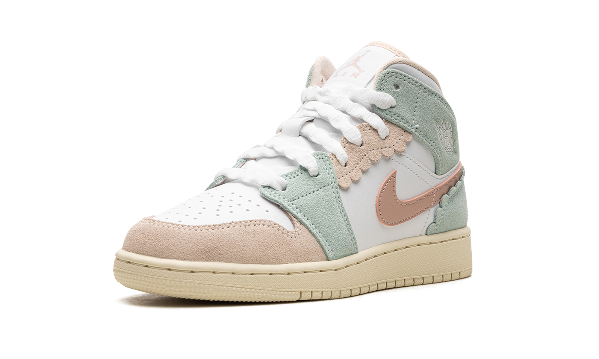 jordan 1 mid se pink oxford gs+DZ5361-100+left diagnol single view