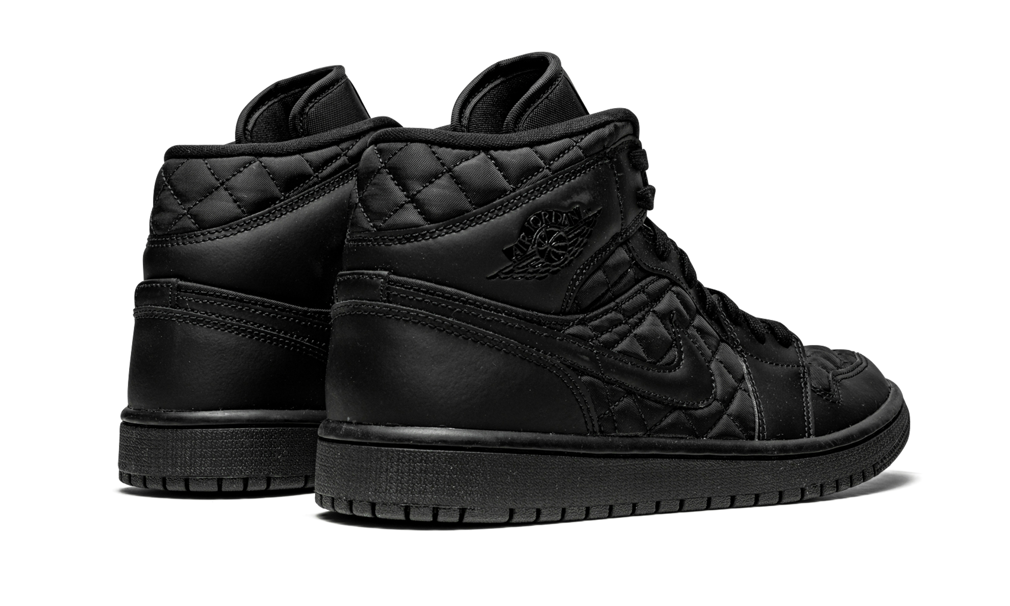 jordan 1 mid se quilted black women s+DB6078-001+diagnol right behind view